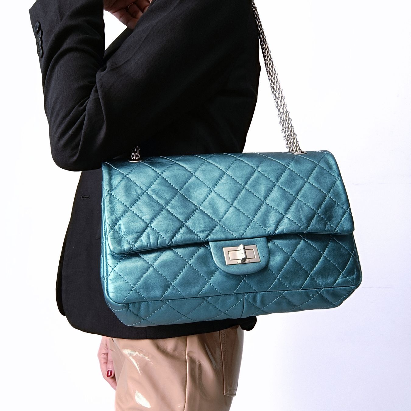 CHANEL shoulder bag 2.55 Dekamatrasse 30 Large double flap