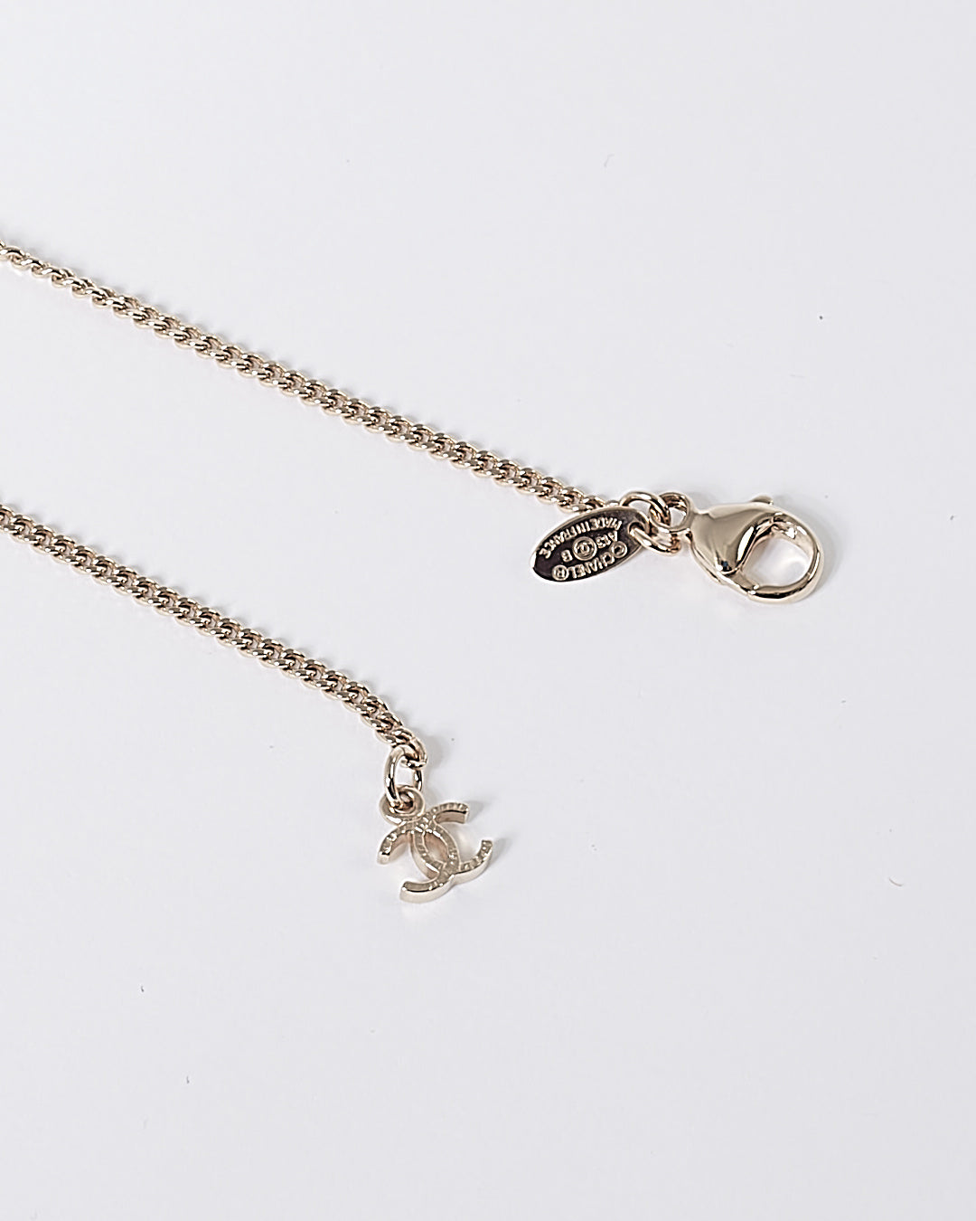 Chanel Gold Tone CC Interlocking Logo Necklace