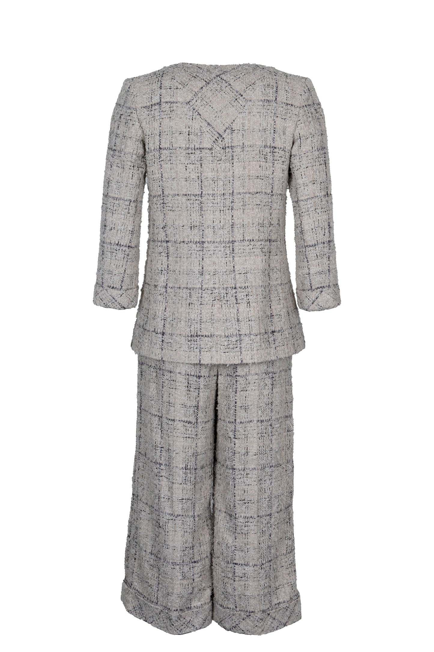 CHANEL 2016 Tweed Two Piece Ivory Blue