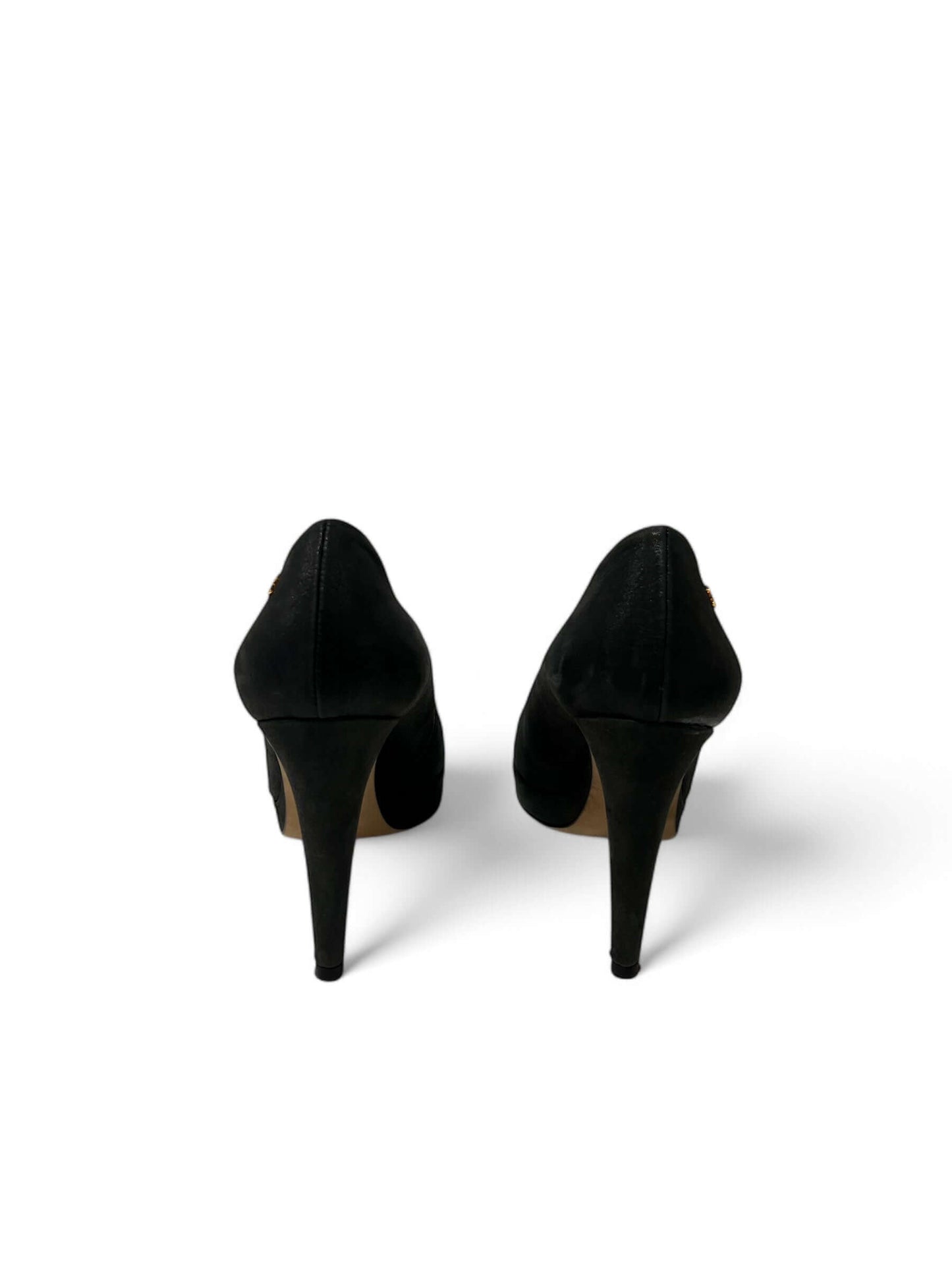 Chanel - Escarpins bout rond doré