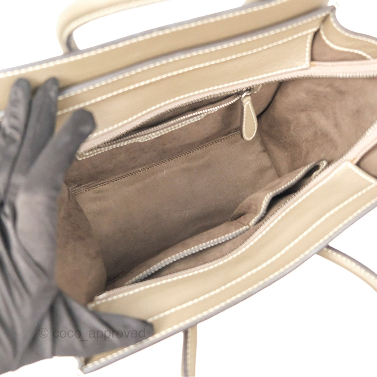 Celine Micro Luggage Bag Souris Drummed Calfskin