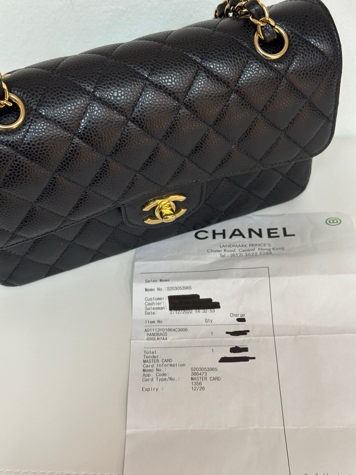 Chanel Small Classic Quilted Caviar Double Flap Bag Black