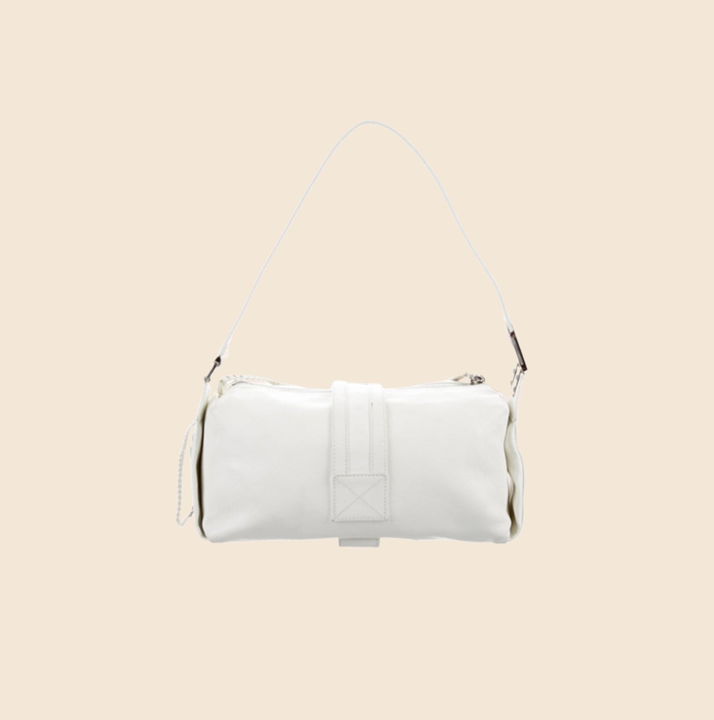 CHRISTIAN DIOR WHITE LEATHER FLIGHT BAG