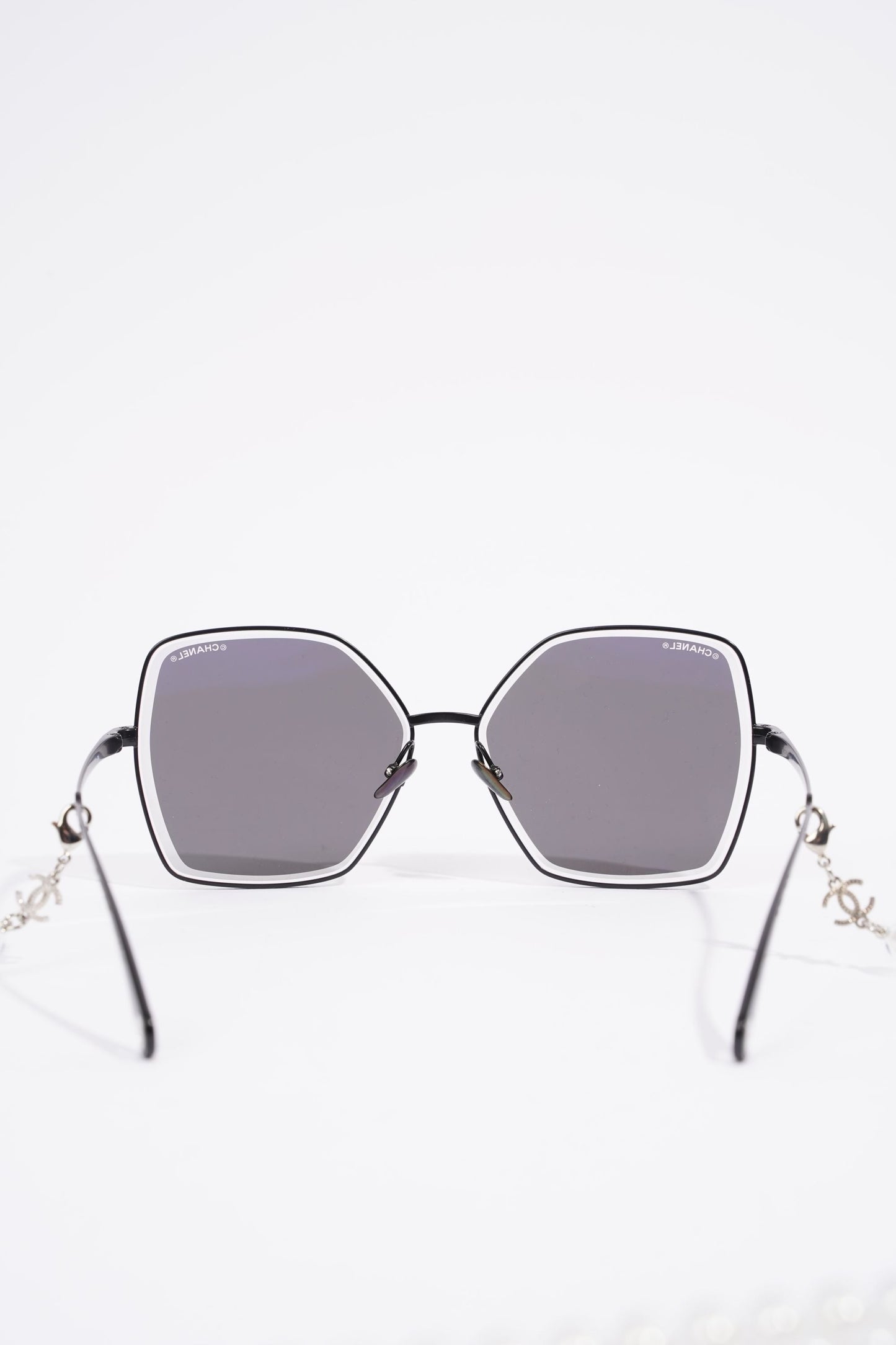 Chanel Pilot Sunglasses 4262 Black Pearl Base Metal 140mm