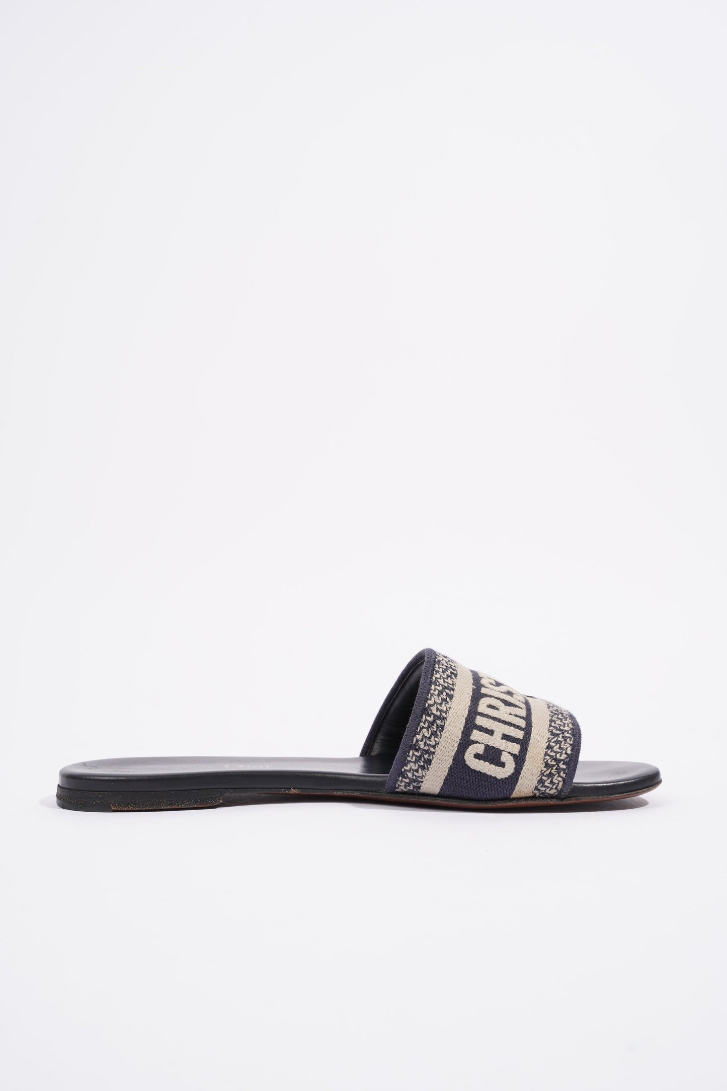 Christian Dior Dway Slide Navy / Beige Fabric EU 36 UK 3