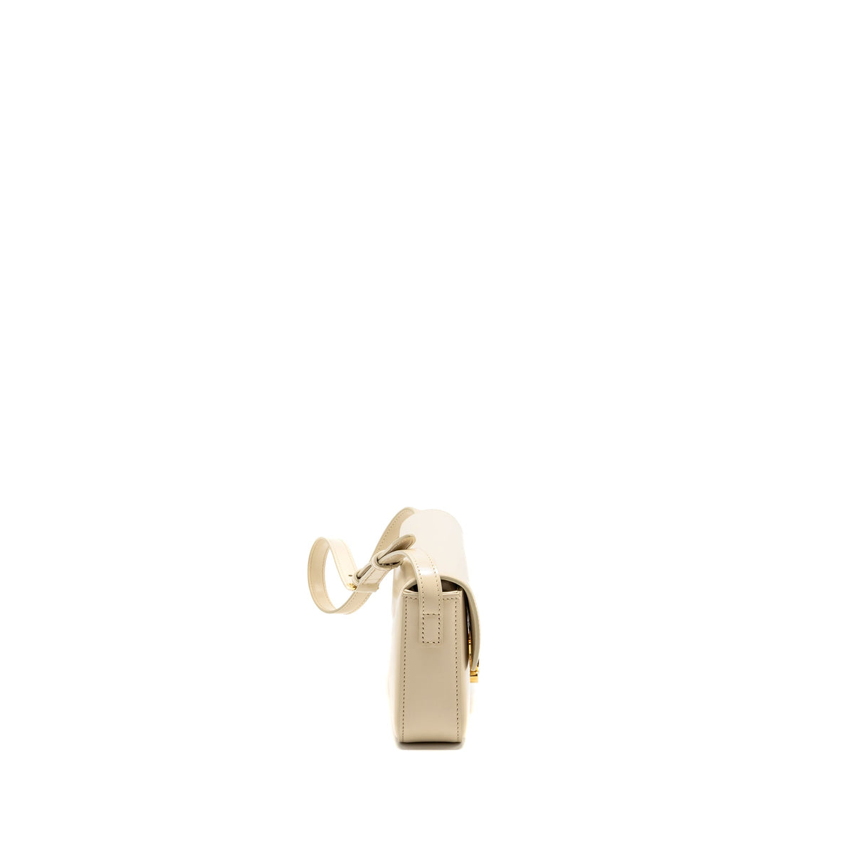 Celine Triomphe Shouder Bag Shiny Calfskin Ivory GHW