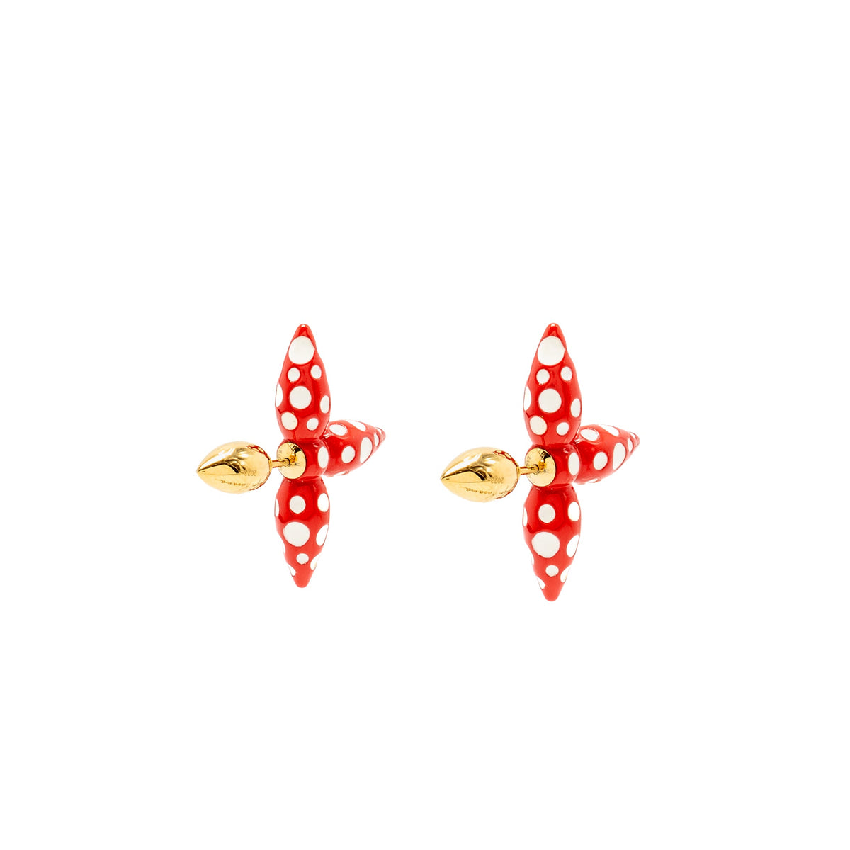 Louis Vuitton x Yayoi Kusama Infinity Dots with Pumpkin Charm Necklace, Bracelet, Earrings Red Gold Tone (Sell in a set)