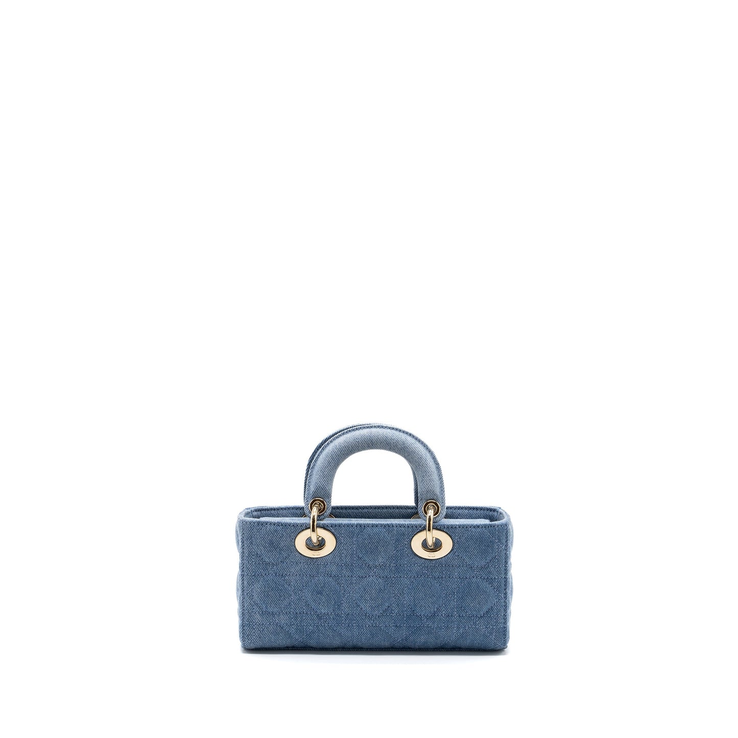 DIOR SMALL LADY D-JOY BAG MACROCANNAGE DENIM BLUE LGHW