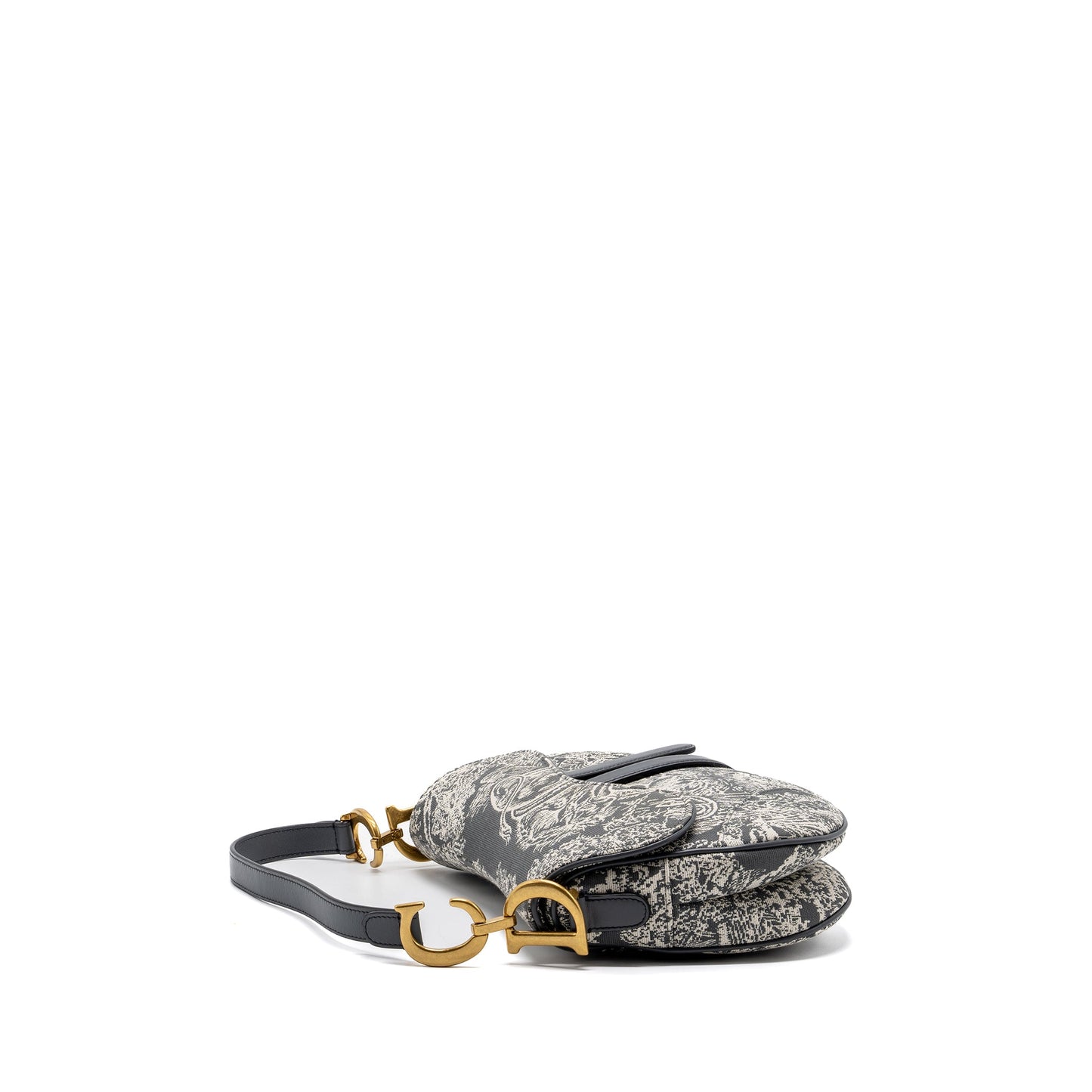 Dior saddle bag toile de jouy canvas / leather grey GHW