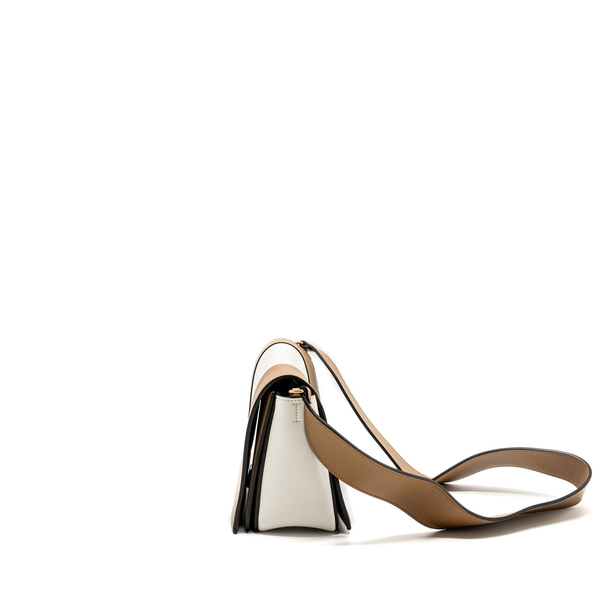 Celine Frame Bag Calfskin White/Brown GHW