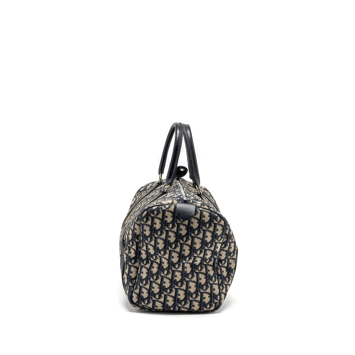 Dior vintage bowling bag blue oblique canvas SHW
