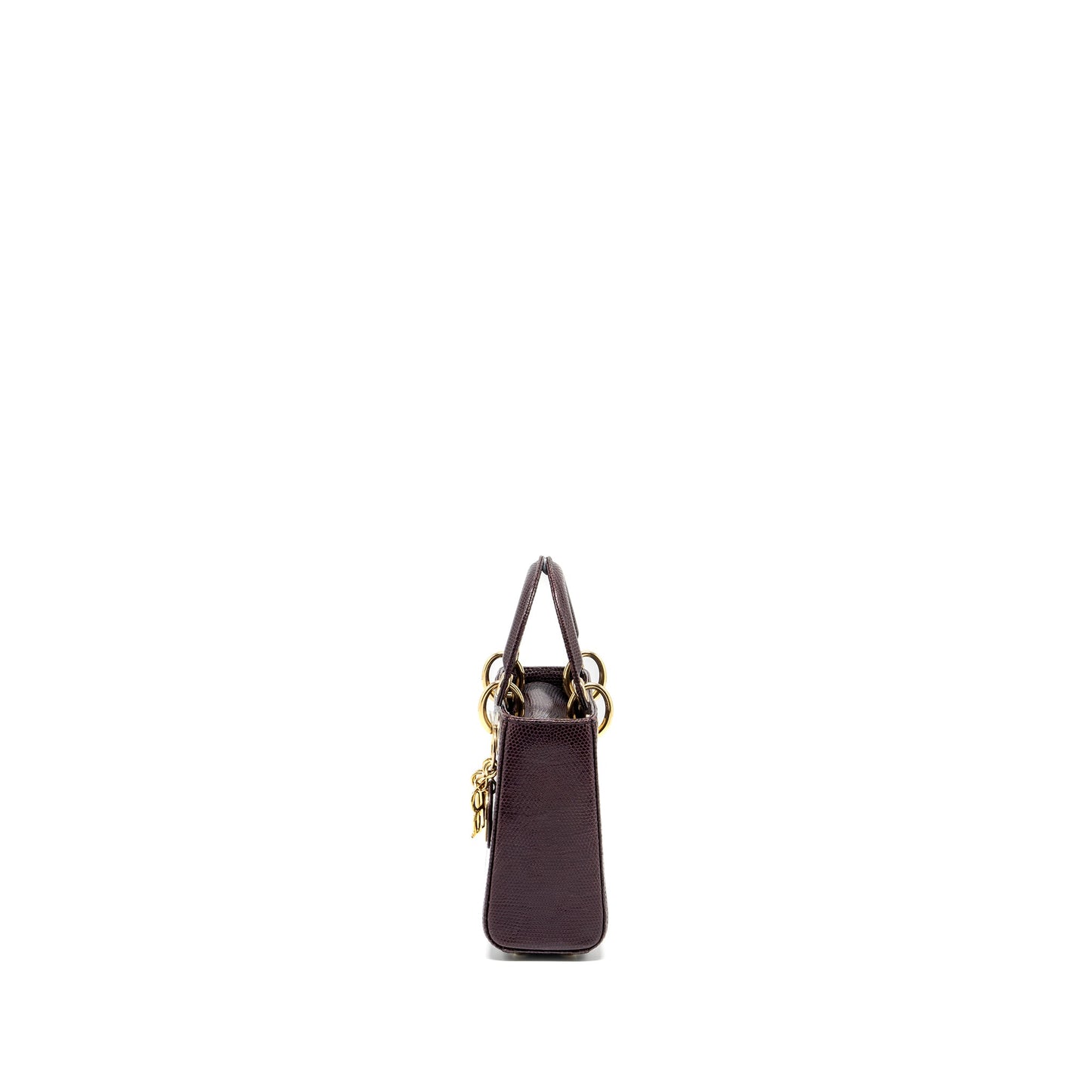 DIOR Mini Lady Dior Lizard Burgundy LGHW