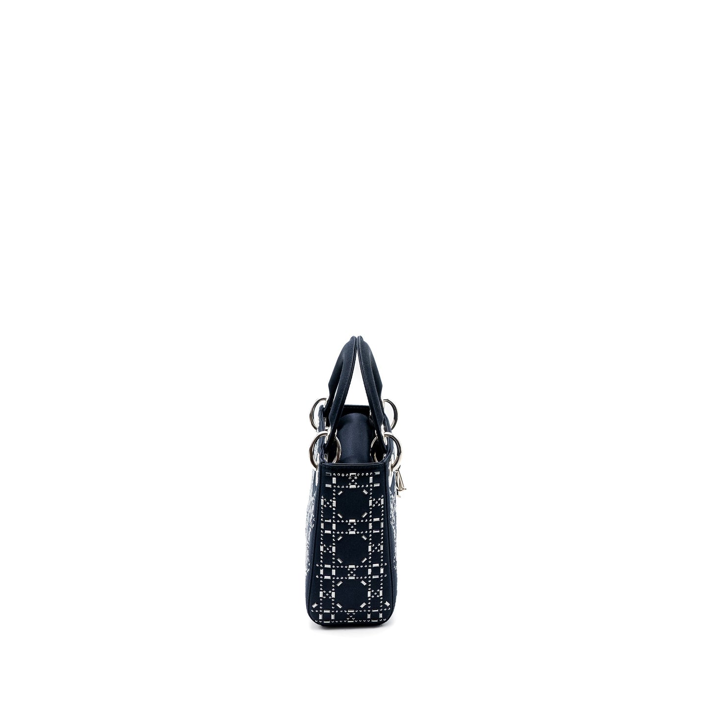 Dior Mini Lady Dior Satin Crystal Dark Blue SHW