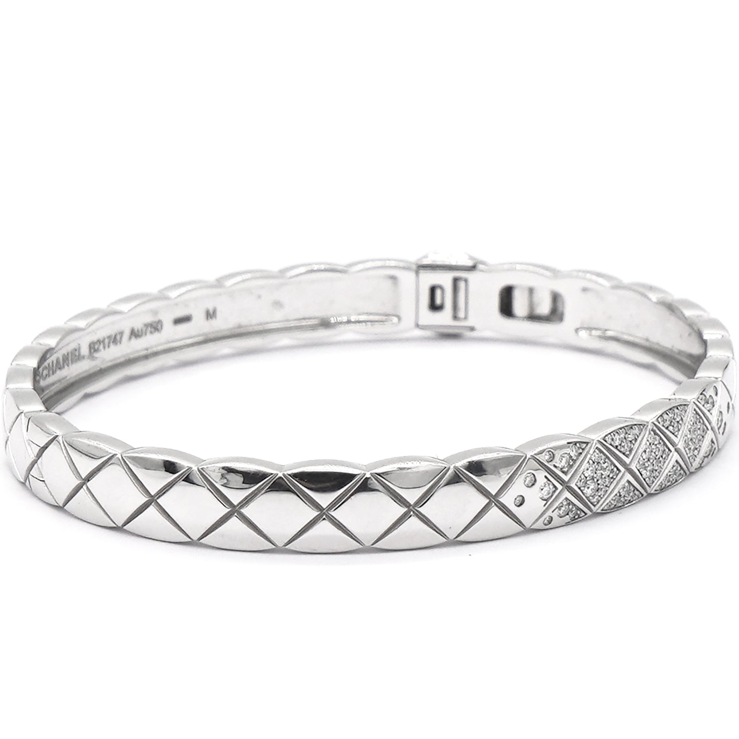 Chanel Coco Crush 18K White Gold Diamond Band Bangle