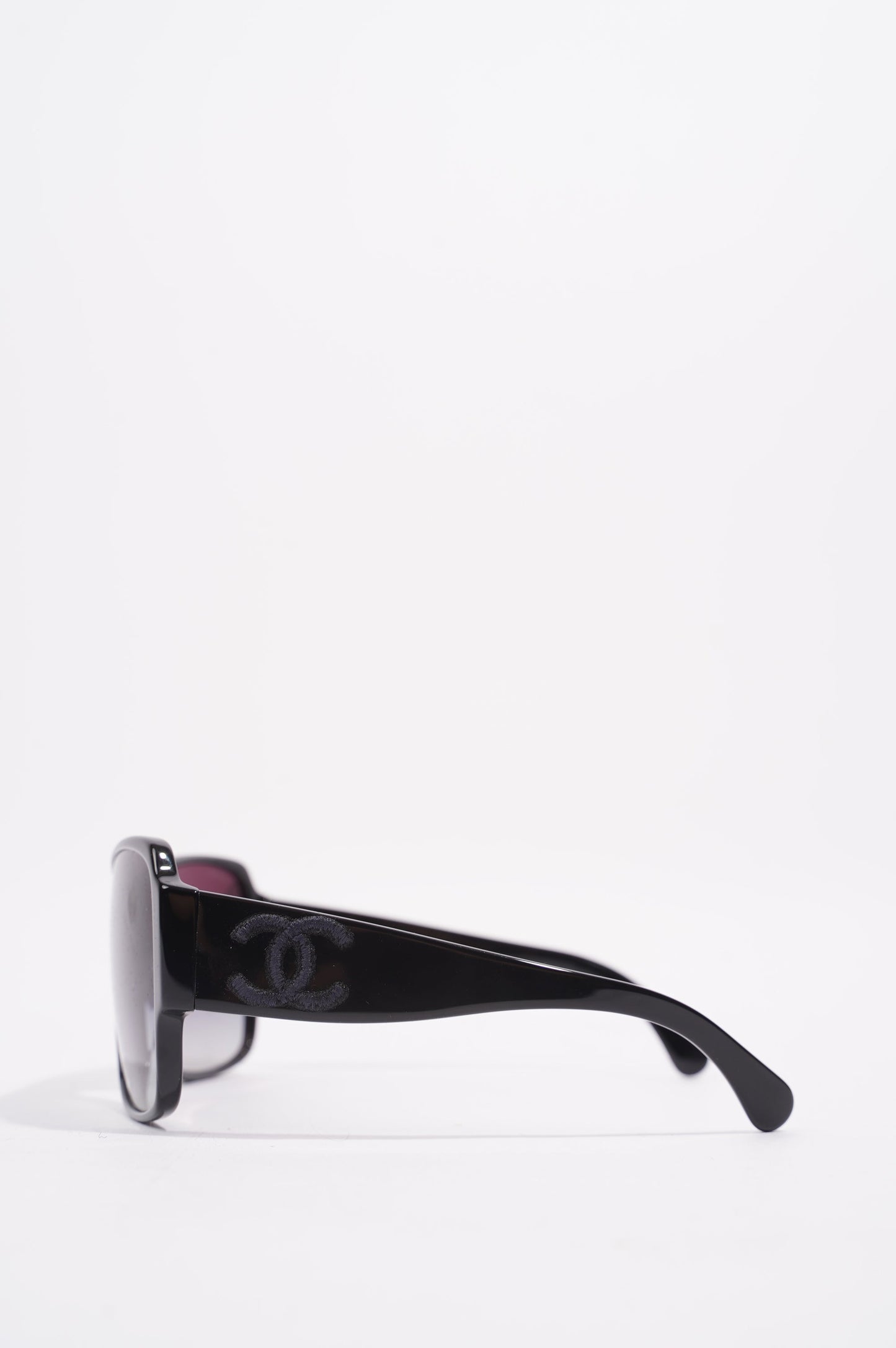 Chanel Womens Square Frame Sunglasses Black Acetate