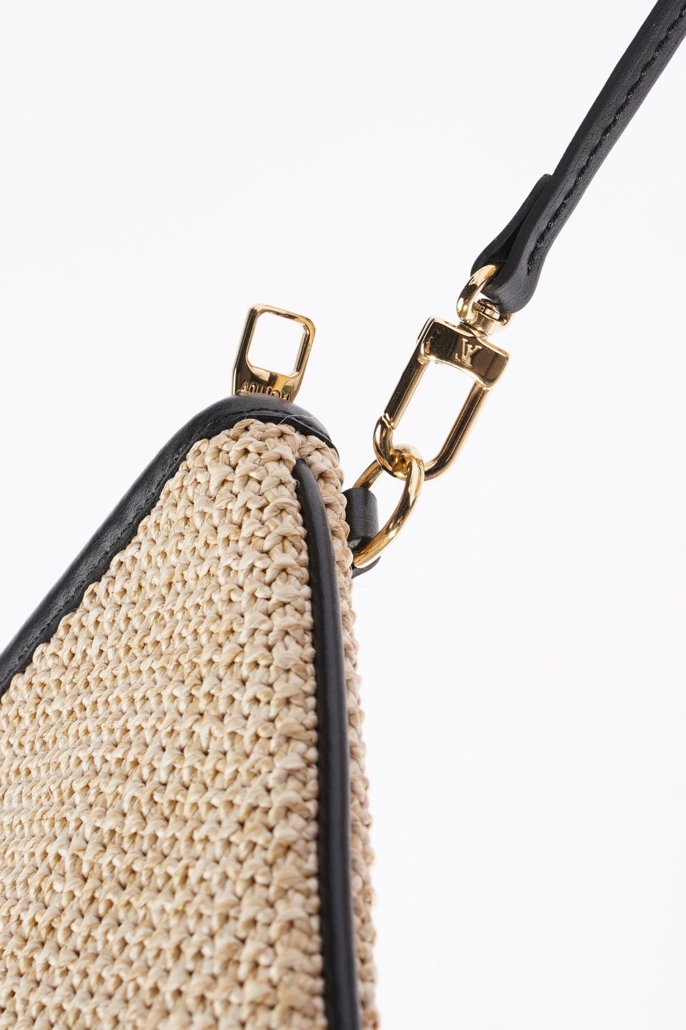 Louis Vuitton Womens Saint Jacques Tote Beige / Black Raffia