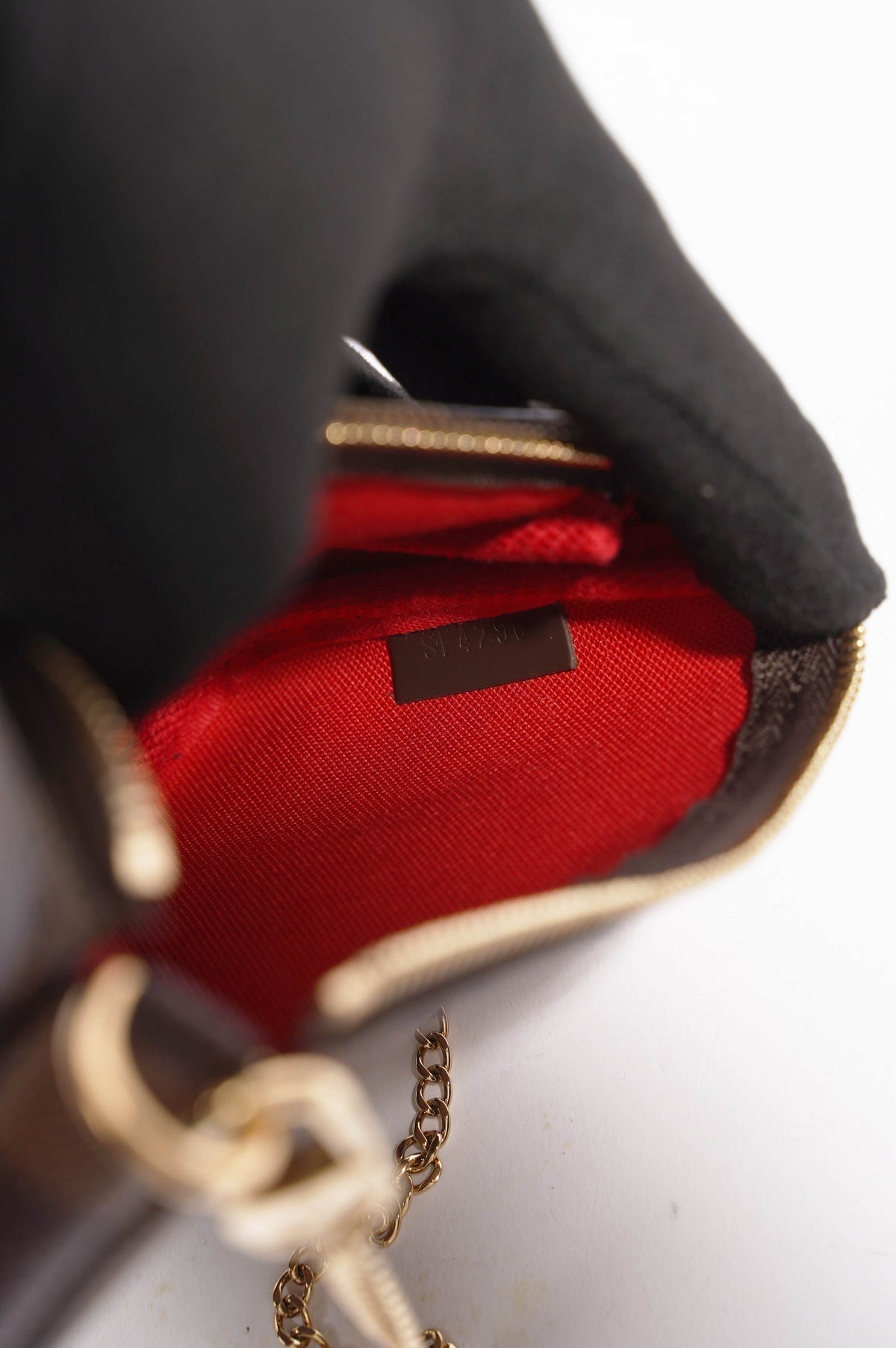 Louis Vuitton Womens Mini Pochette Damier Ebene Canvas