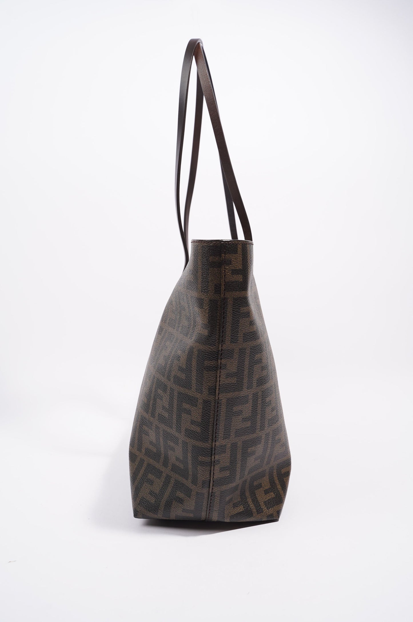 Fendi Womens Zucca Roll Tote Bag Monogram Canvas Medium