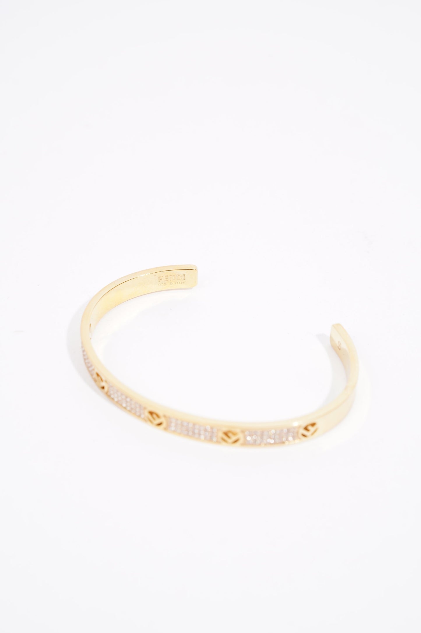 Fendi Womens F Bracelet Golden Finish Brass Small