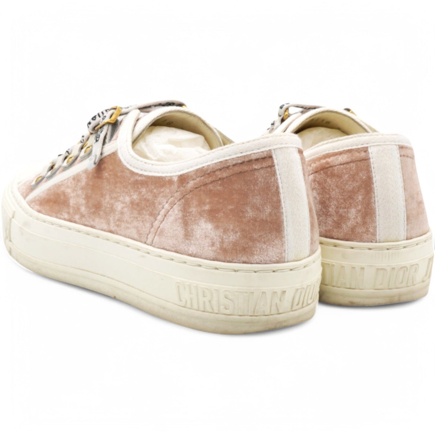 Dior Velvet Walk'N'Dior Low Top Sneakers Pink Size36