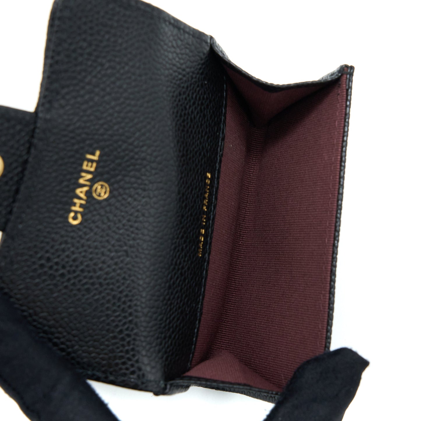 Chanel Classic Flap Holder Caviar Leather Black LGHW