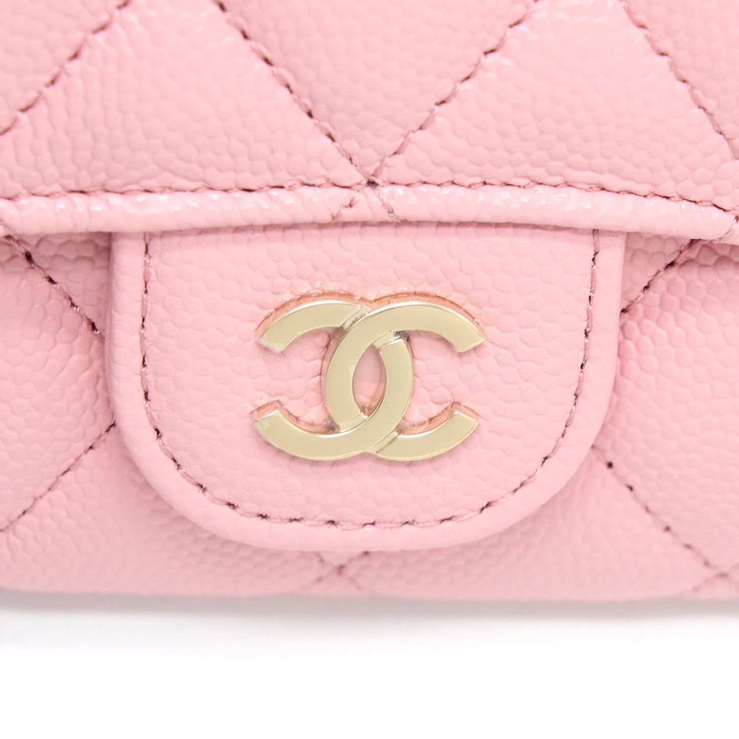 Chanel Classic Flap Holder Caviar Light Pink LGHW