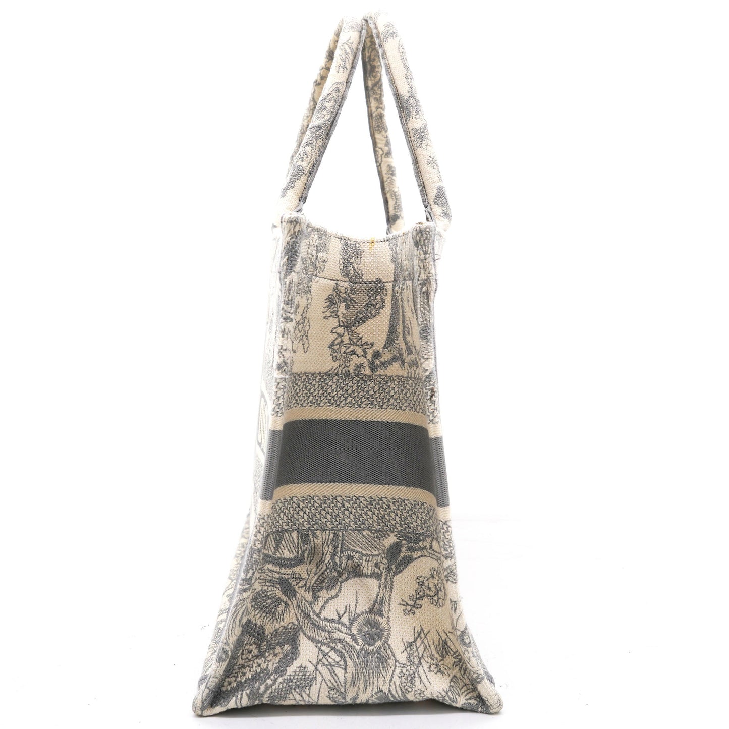 Dior Beige/Grey Embroidered Canvas Toile de Jouy Book Tote