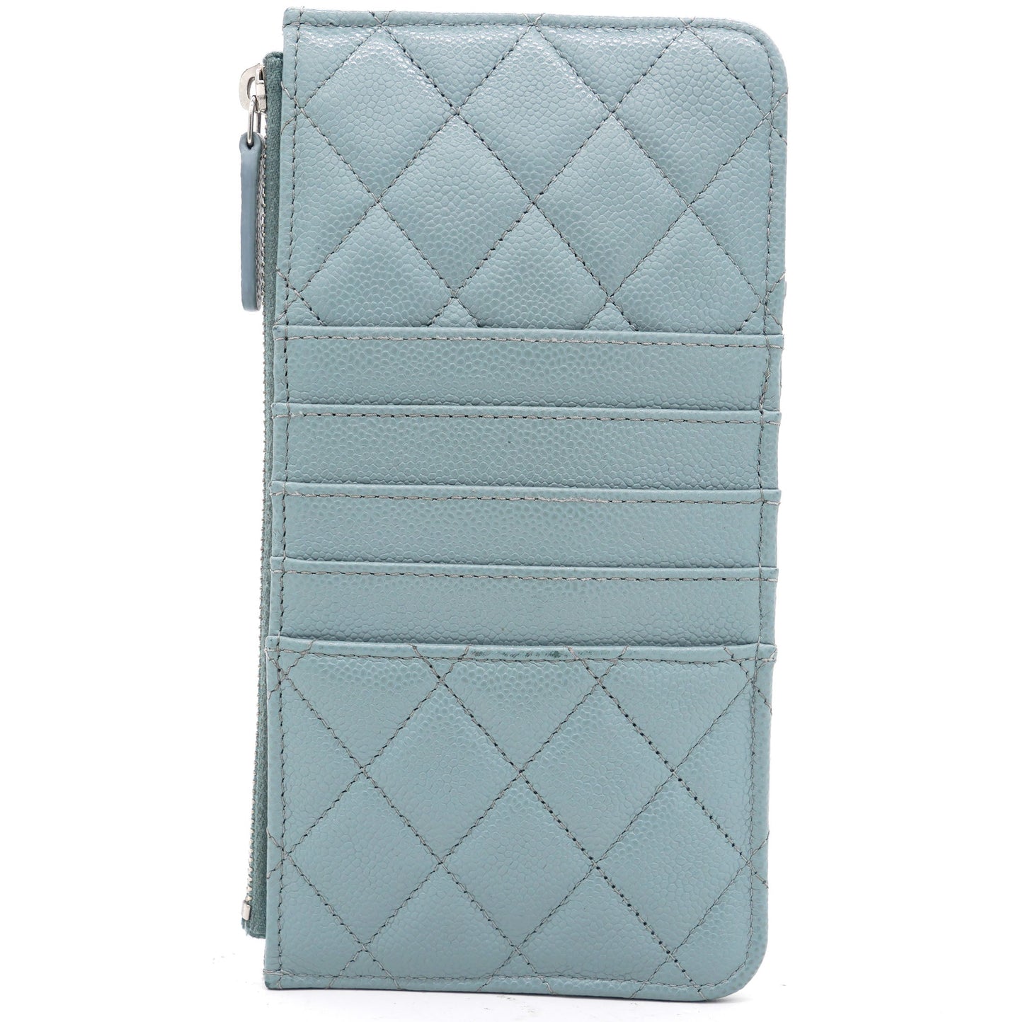 Chanel Blue Quilted Caviar Leather Phone Wallet