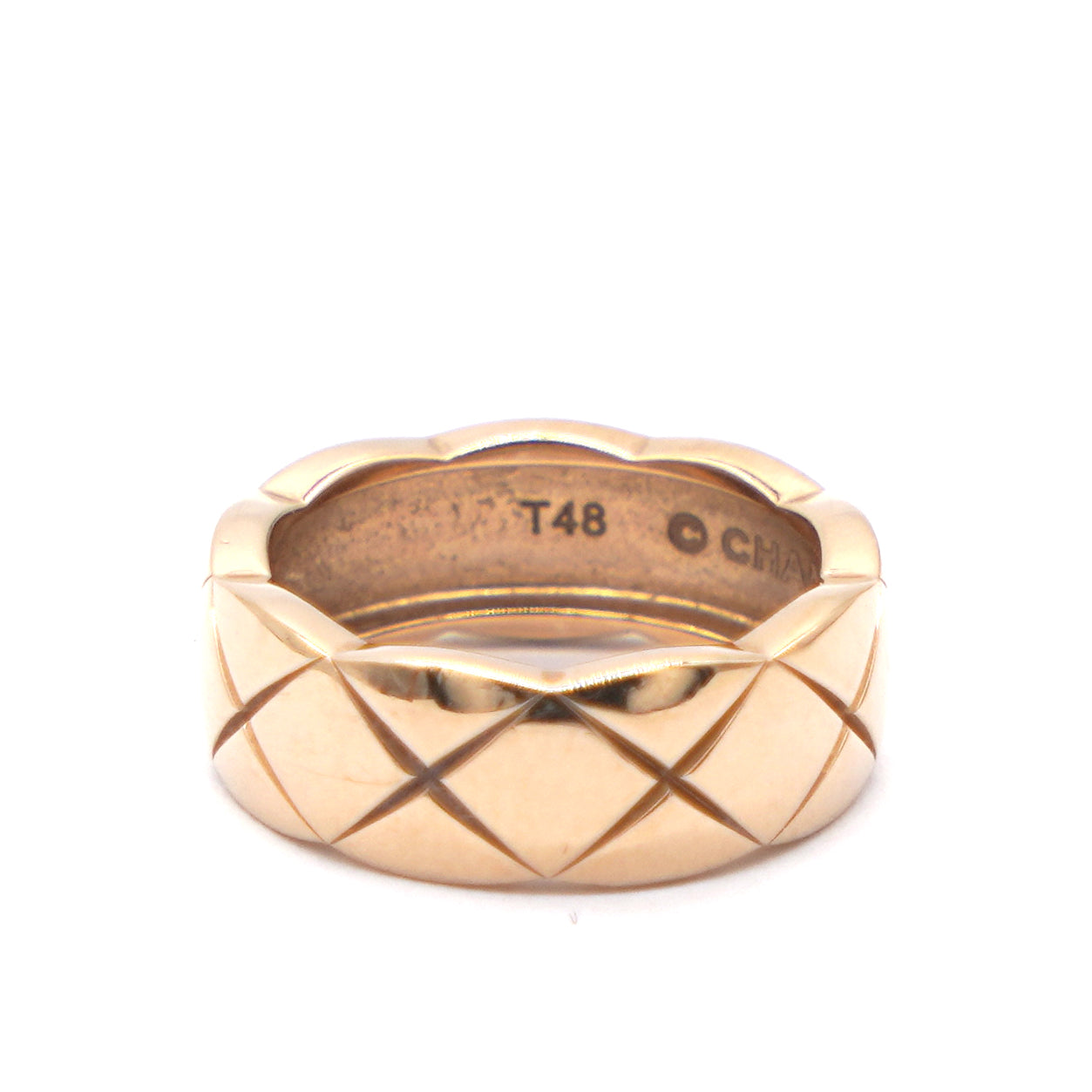 Chanel 18K Beige Gold Small Coco Crush Ring 48