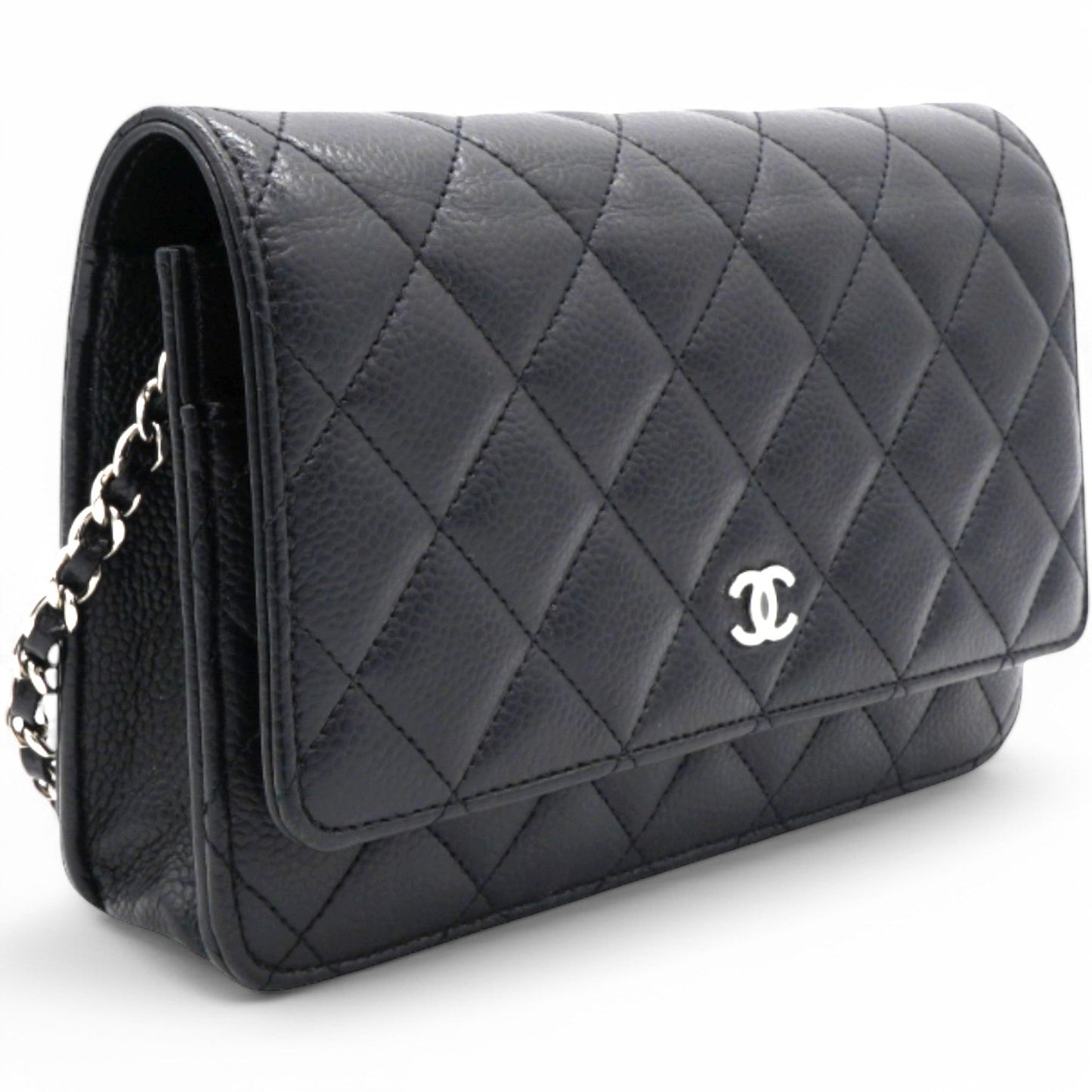 Chanel Caviar Quilted Wallet On Chain WOC Black NFC