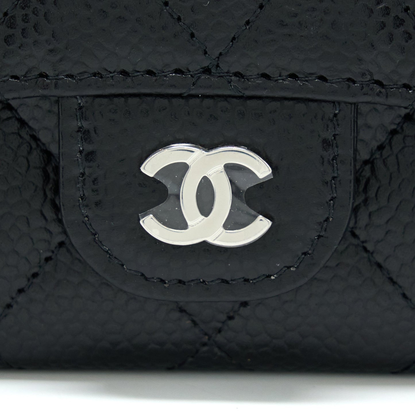 Chanel Classic Flap Holder Caviar Black SHW