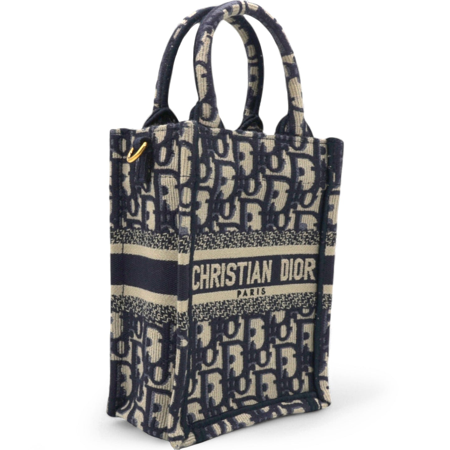 Dior Oblique Mini Book Tote Phone Bag Blue