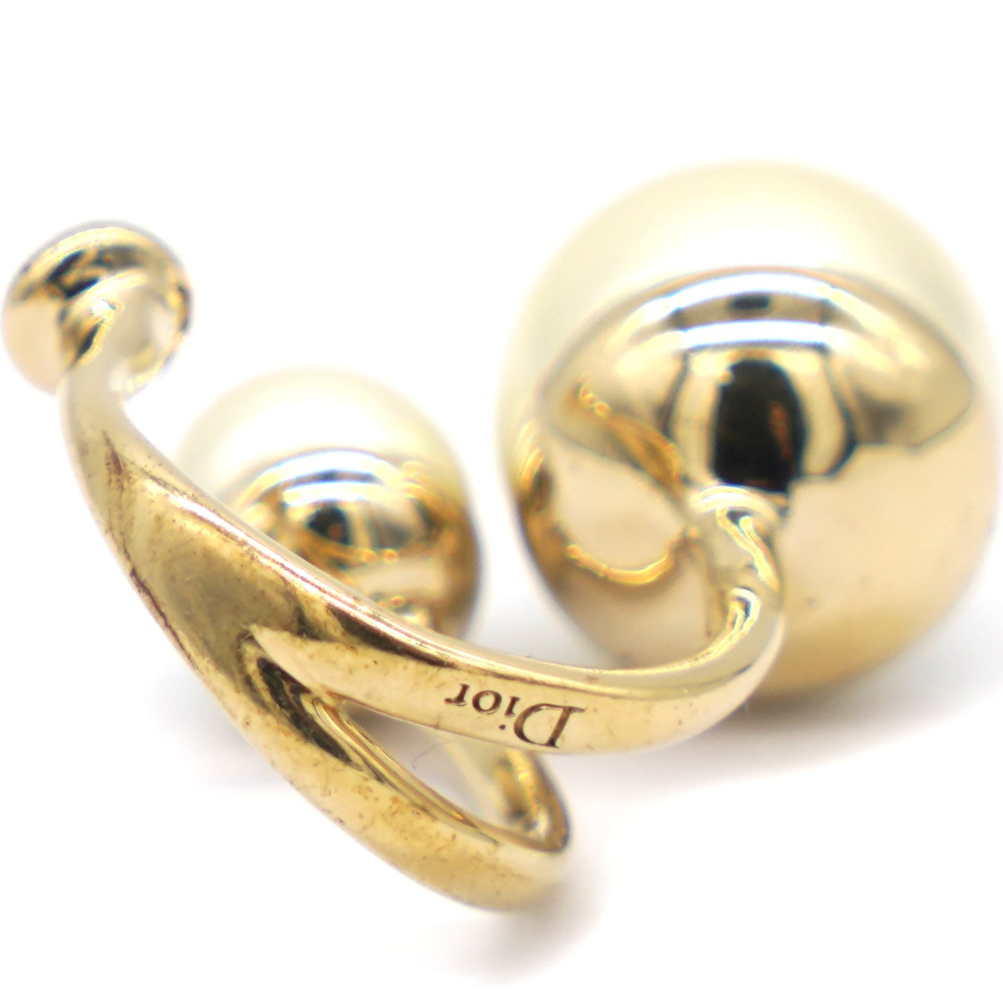 Dior Ultradior Faux Pearl Gold Tone Ring 53