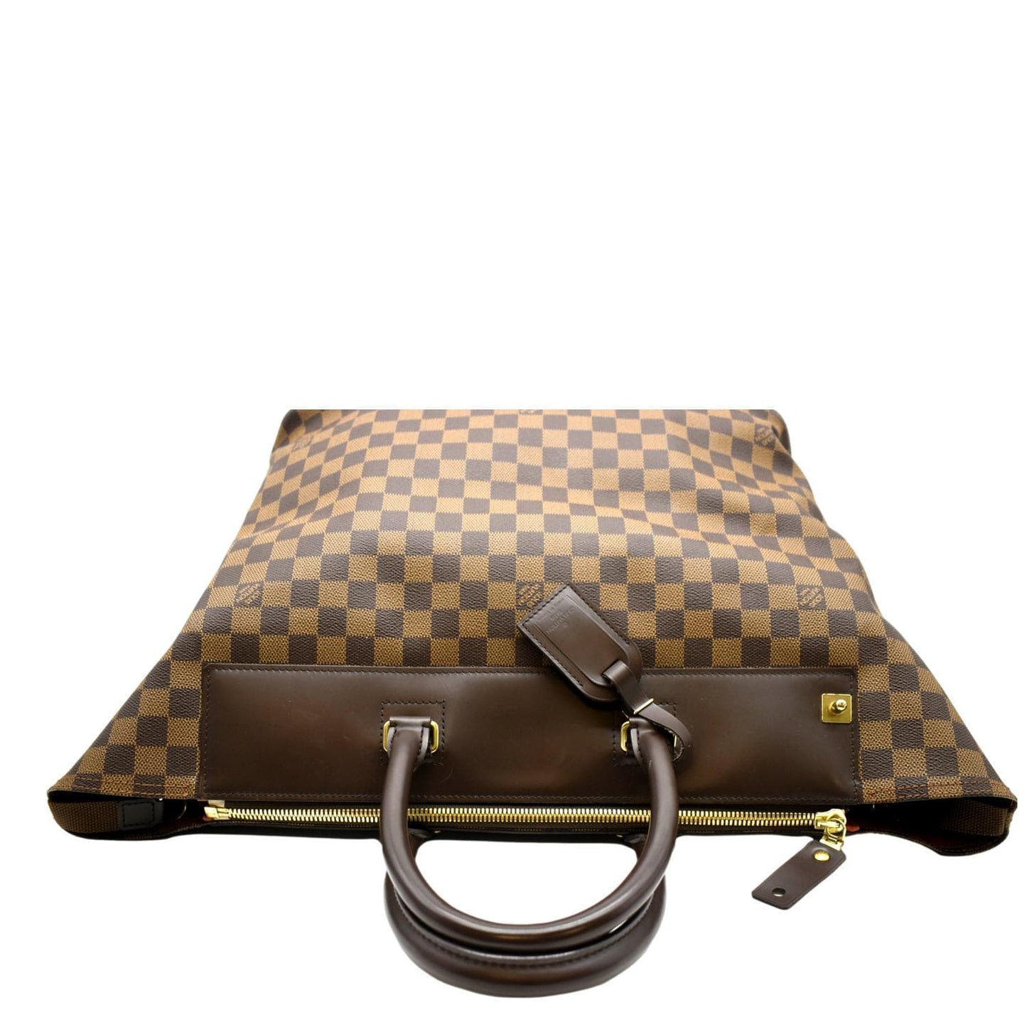 LOUIS VUITTON Greenwich PM Damier Ebene Travel Tote Bag Brown