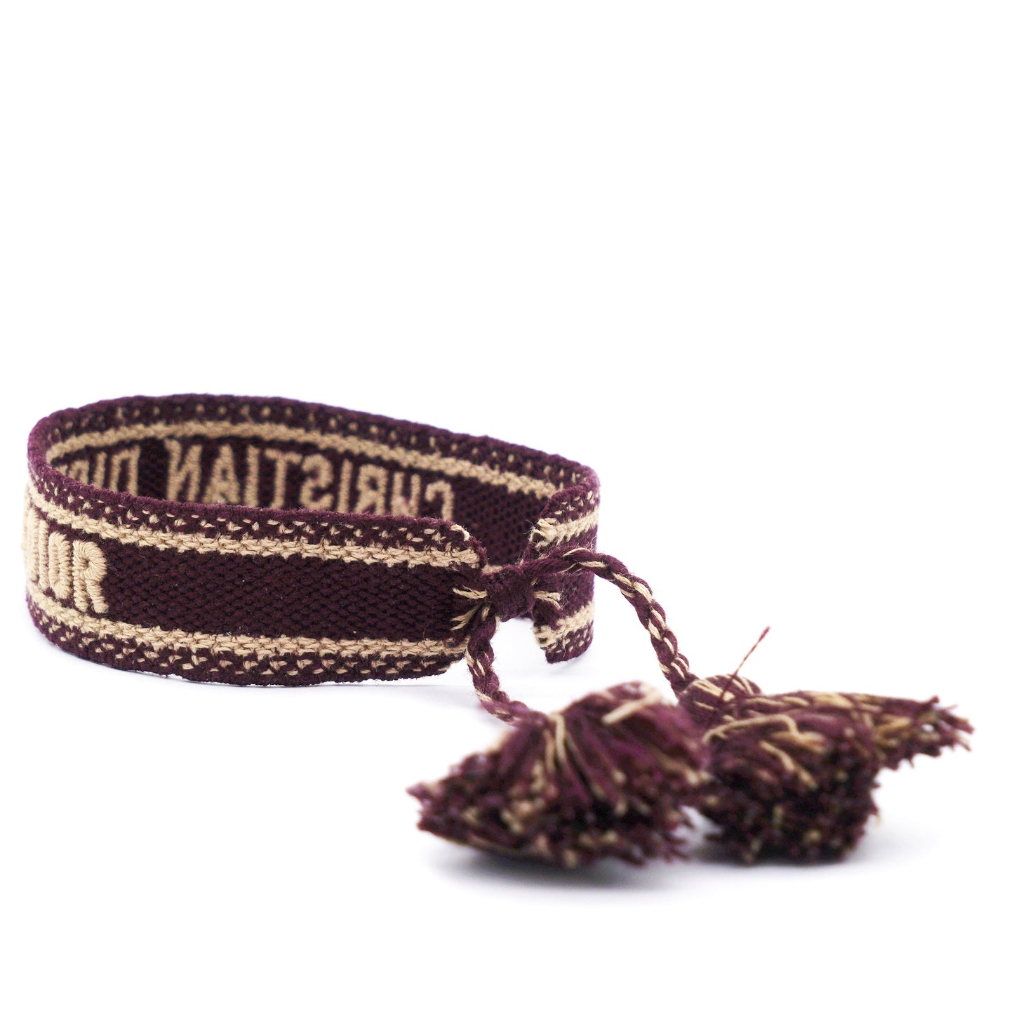 Dior Woven Cotton J'Adior Friendship Bracelet Burgundy