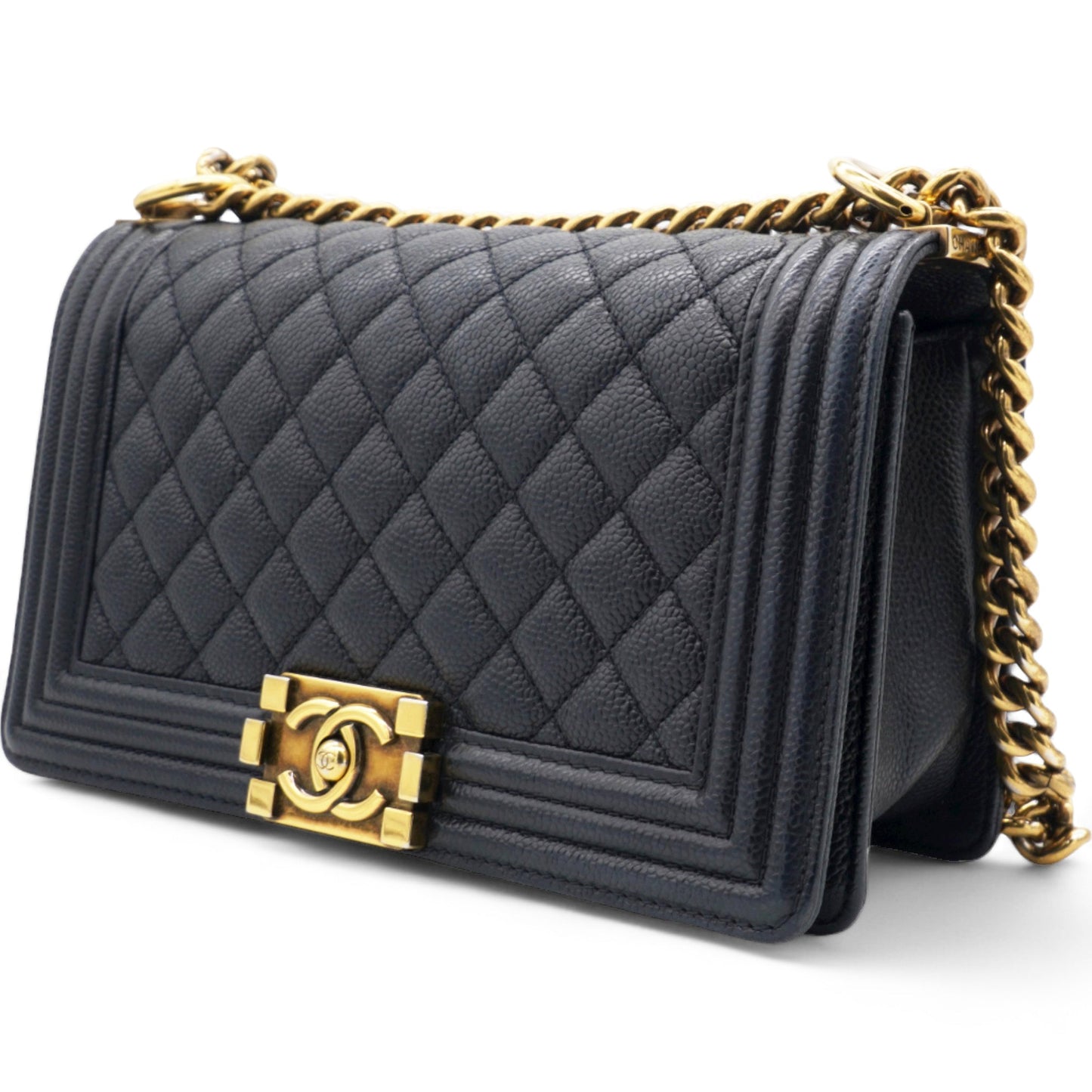 Chanel Caviar Quilted Medium Boy Flap Navy