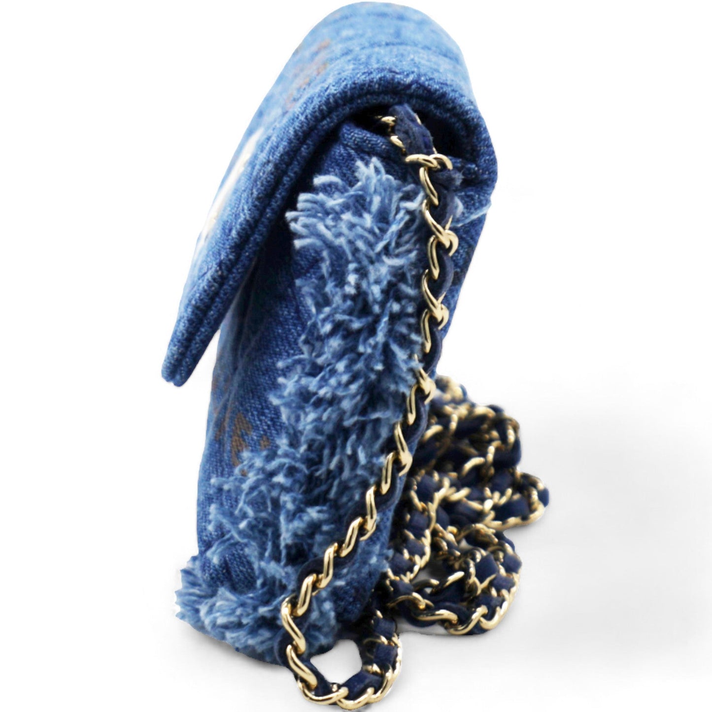 Chanel Denim Quilted Denim Mood Belt Bag Blue Multicolor