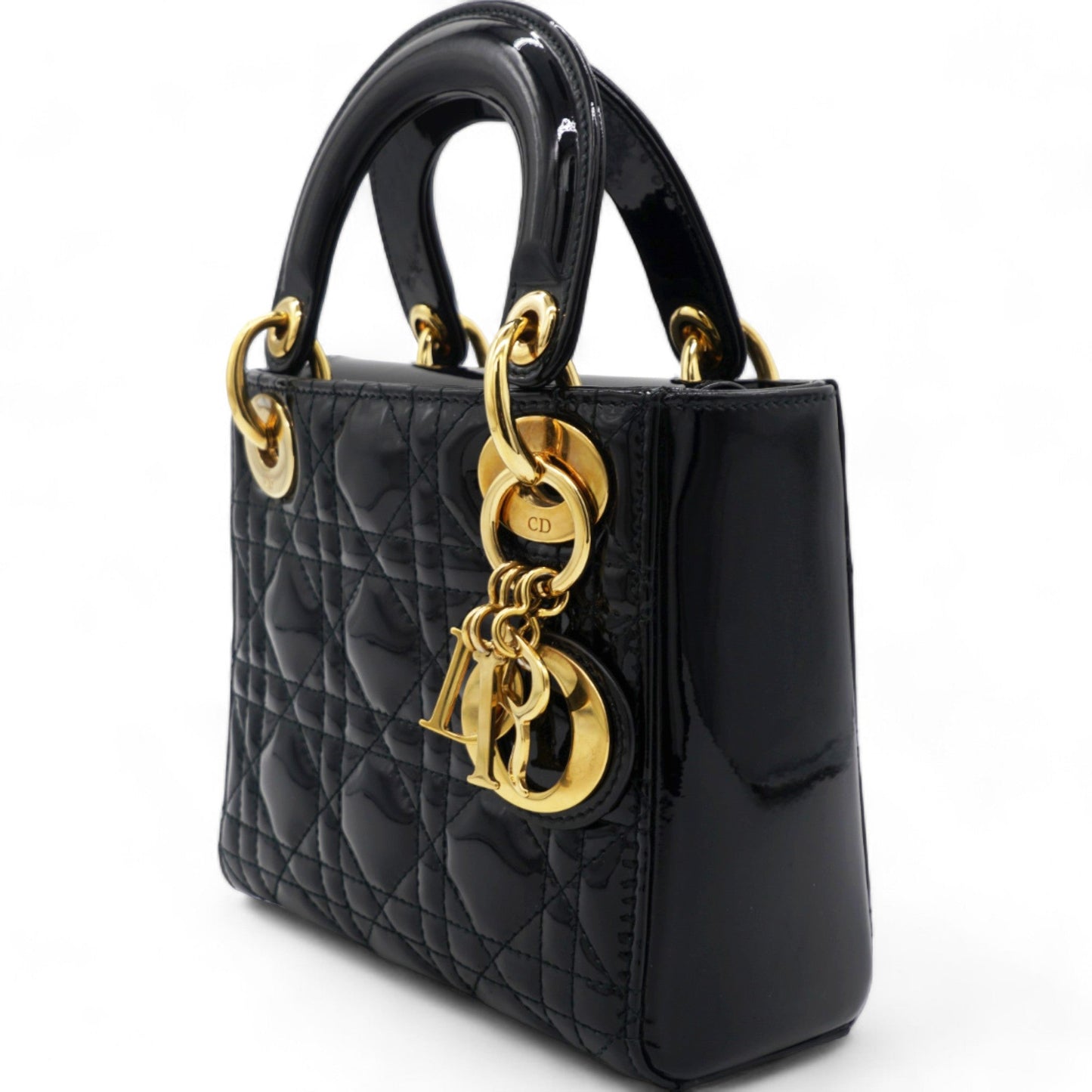 Dior Patent Cannage Mini Lady Dior Black