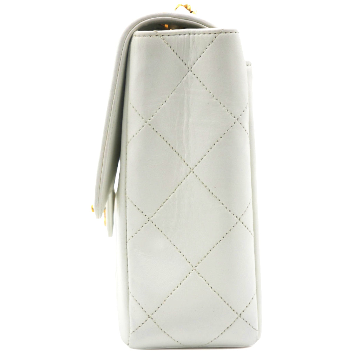 Chanel Lambskin Quilted Diana Bag White
