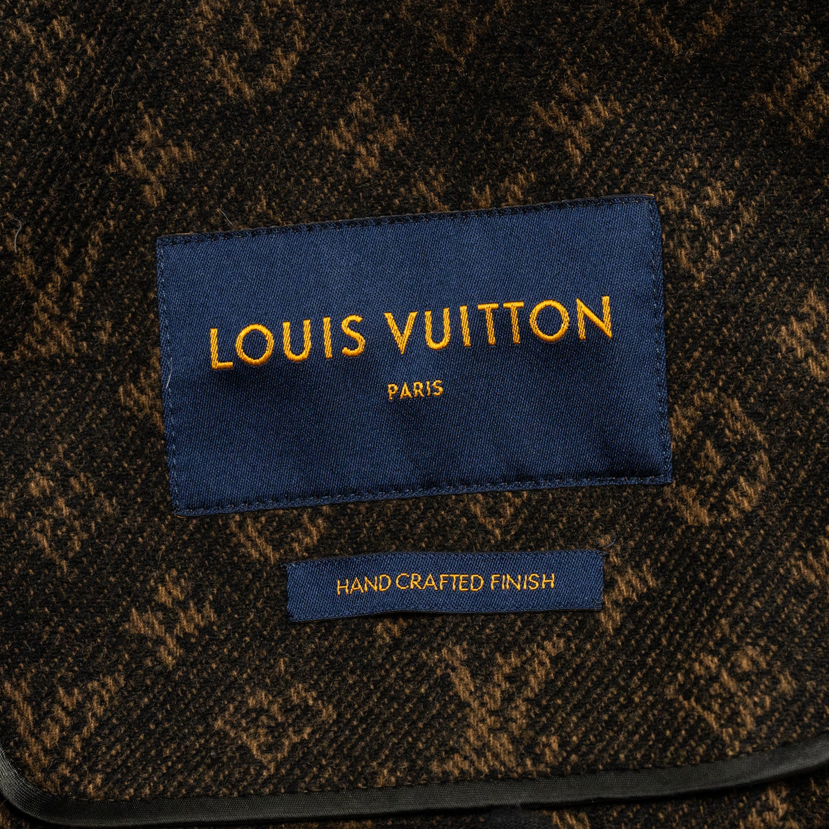 LOUIS VUITTON Size 46 Men's Bomber Jacket Wool/Cashmere Brown