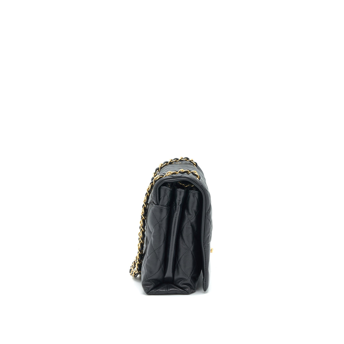 Chanel Large Single Flap Bag Calfskin Black GHW
