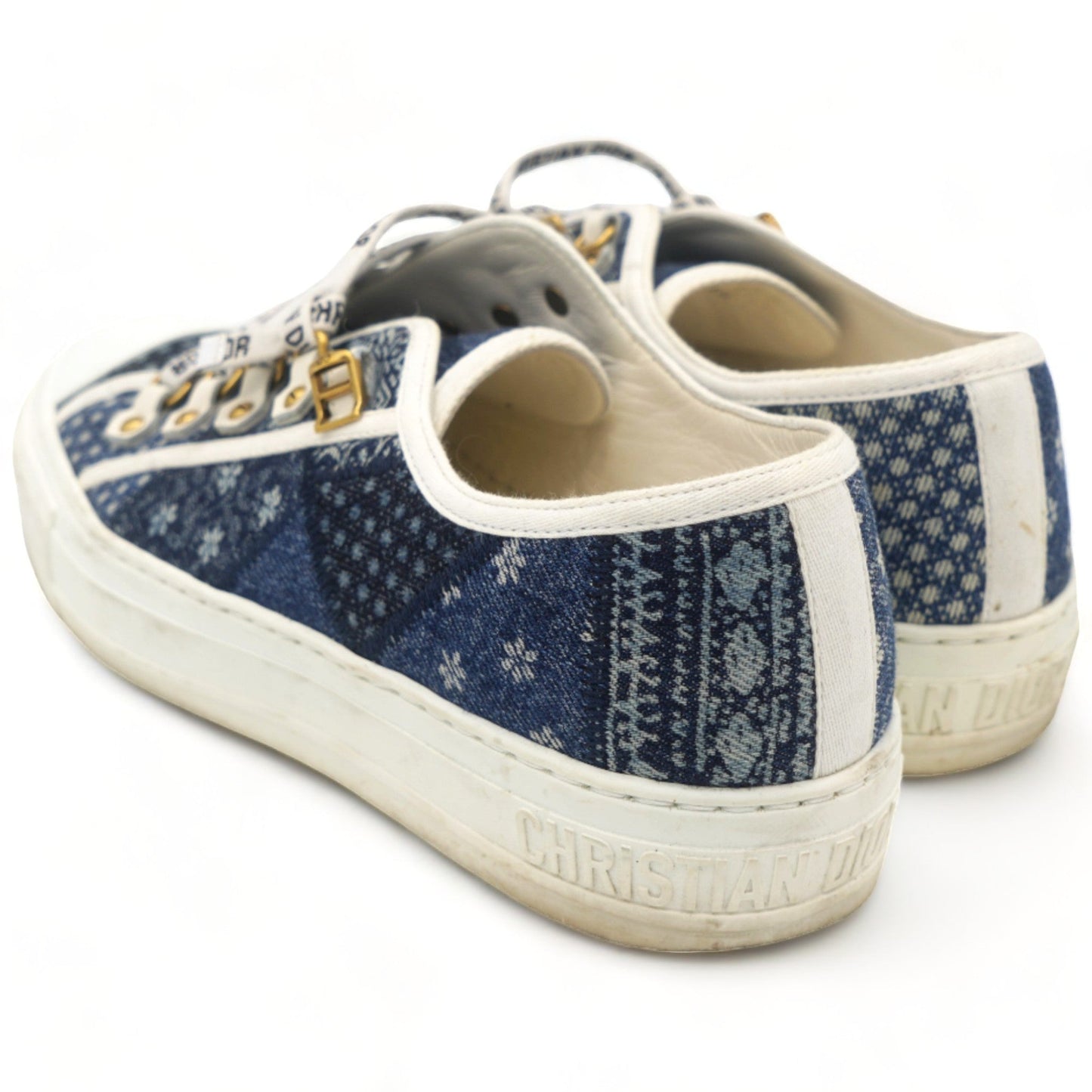 Dior Walk 'n Dior Denim Patchwork Sneakers 38