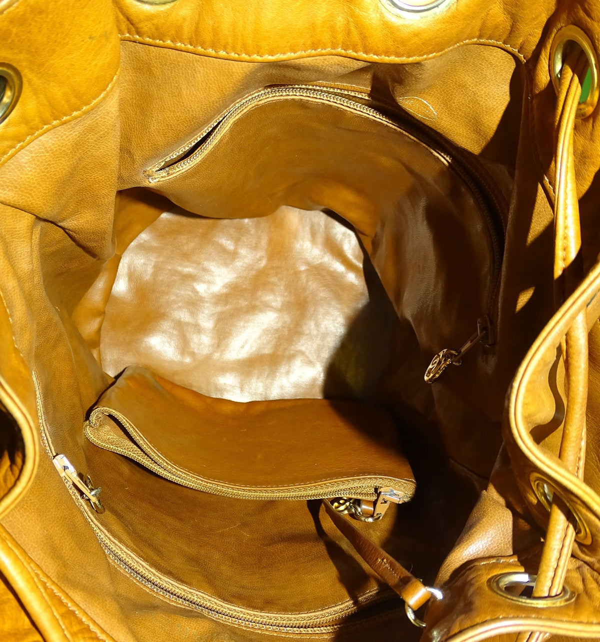 Chanel Vintage CC Cognac Lambskin Bucket Bag 1986/88