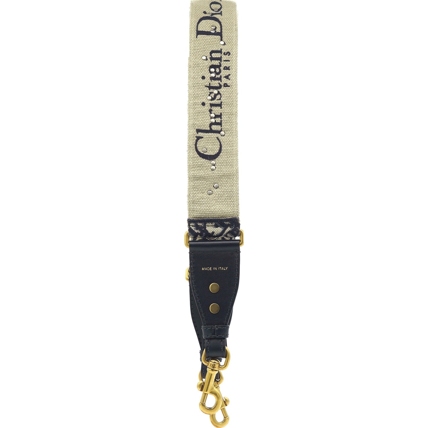 Dior Blue Studded Canvas and Leather Bohemian Inspired Shoulder Strap