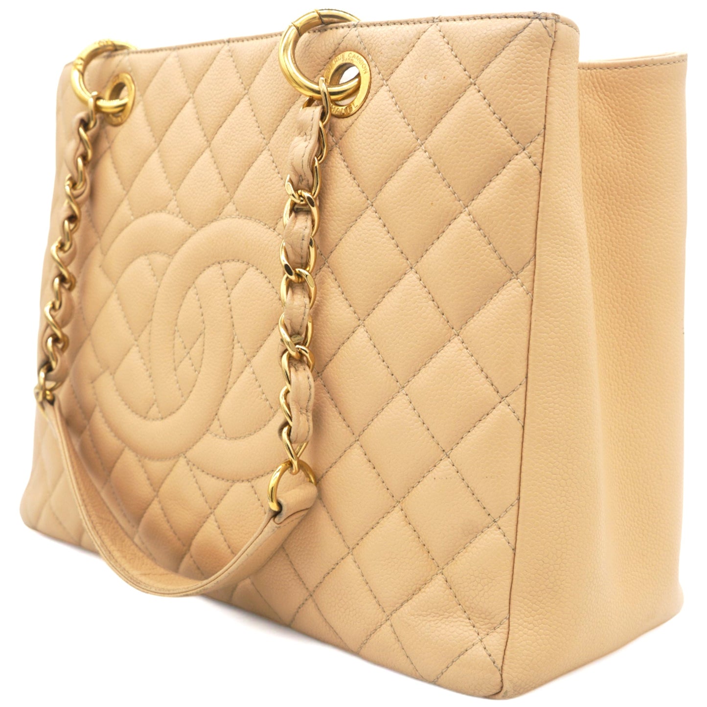 Chanel Caviar Quilted Grand Shopping Tote GST Beige Clair