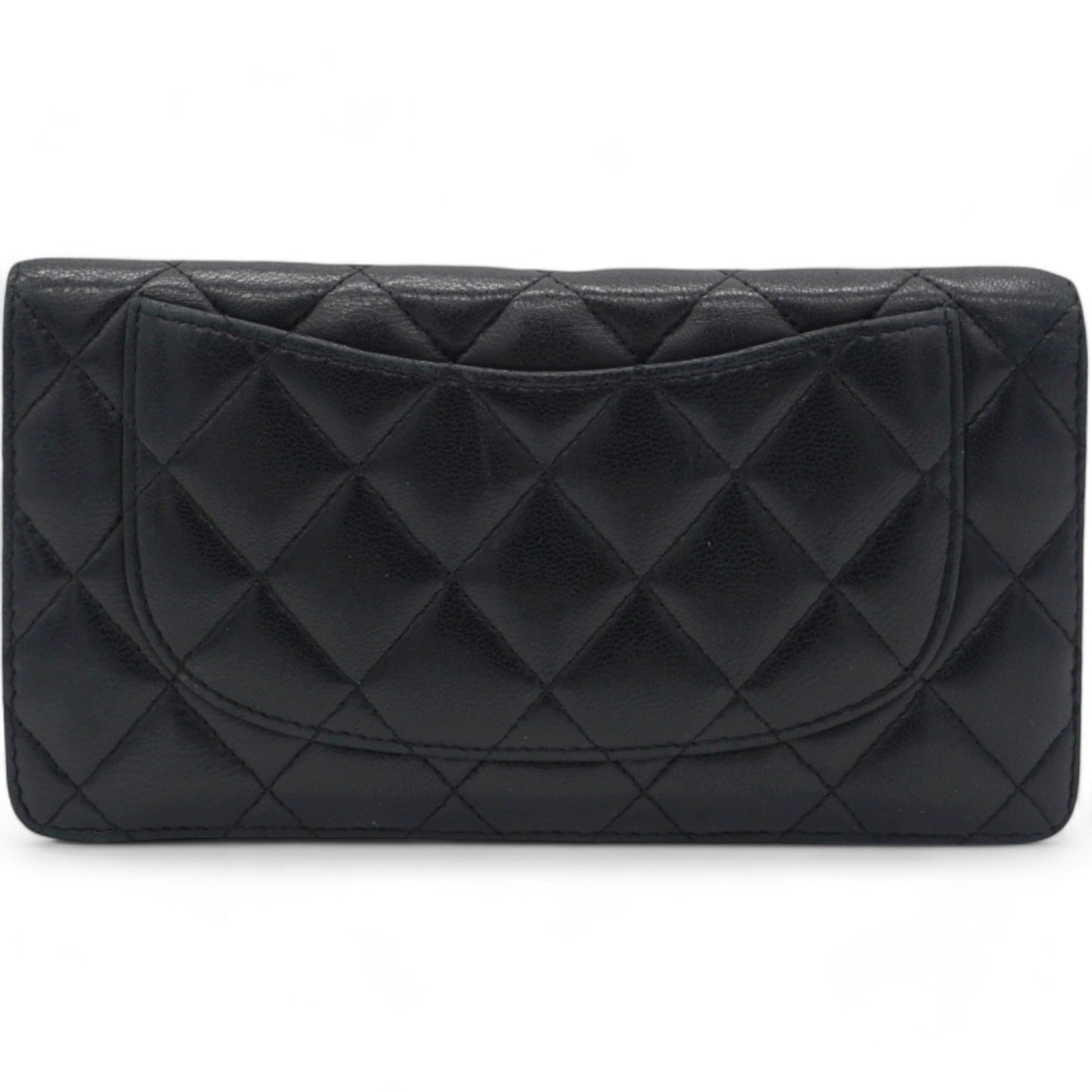 Chanel Lambskin Quilted Yen Wallet Black