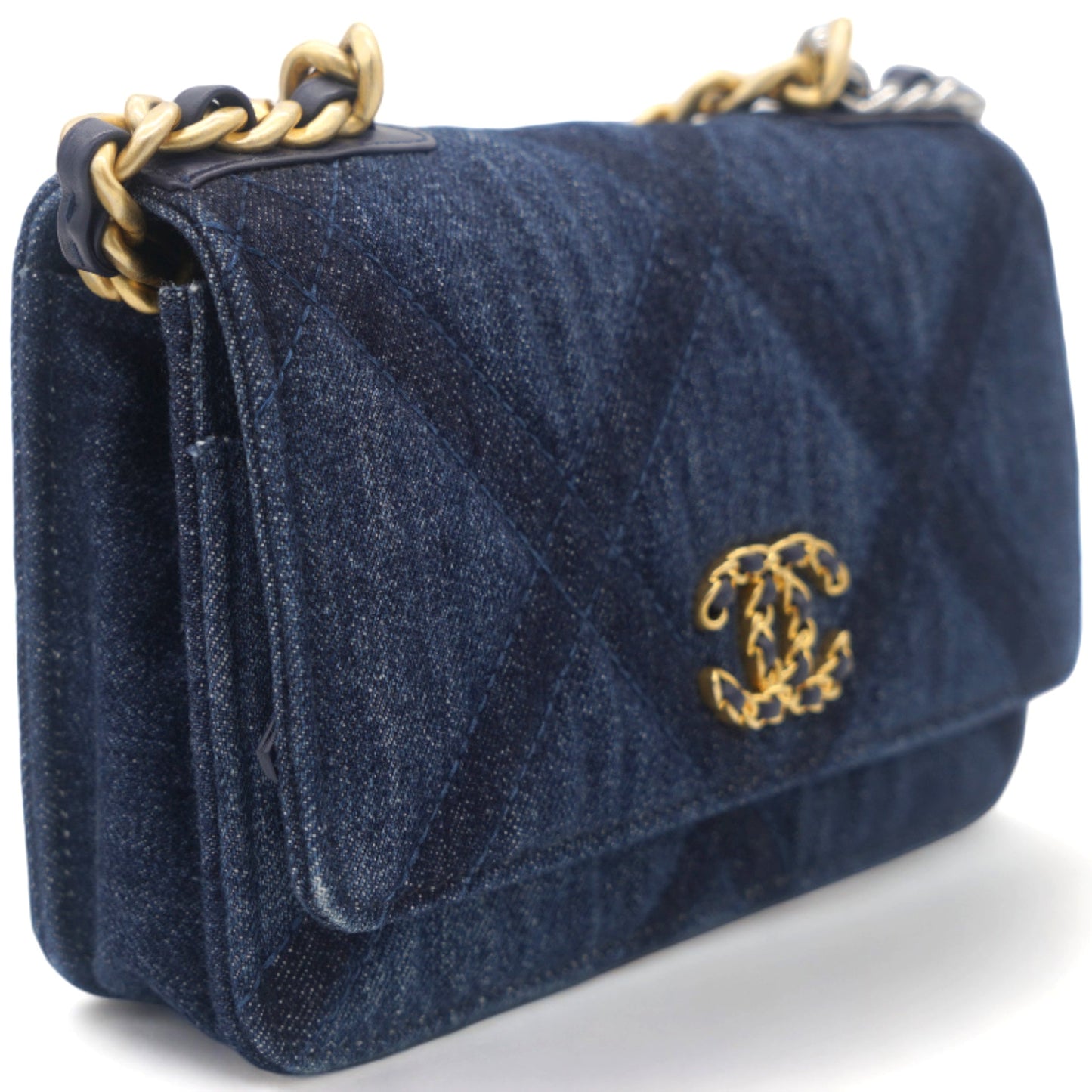 Chanel Denim Blue 19 Wallet On Chain
