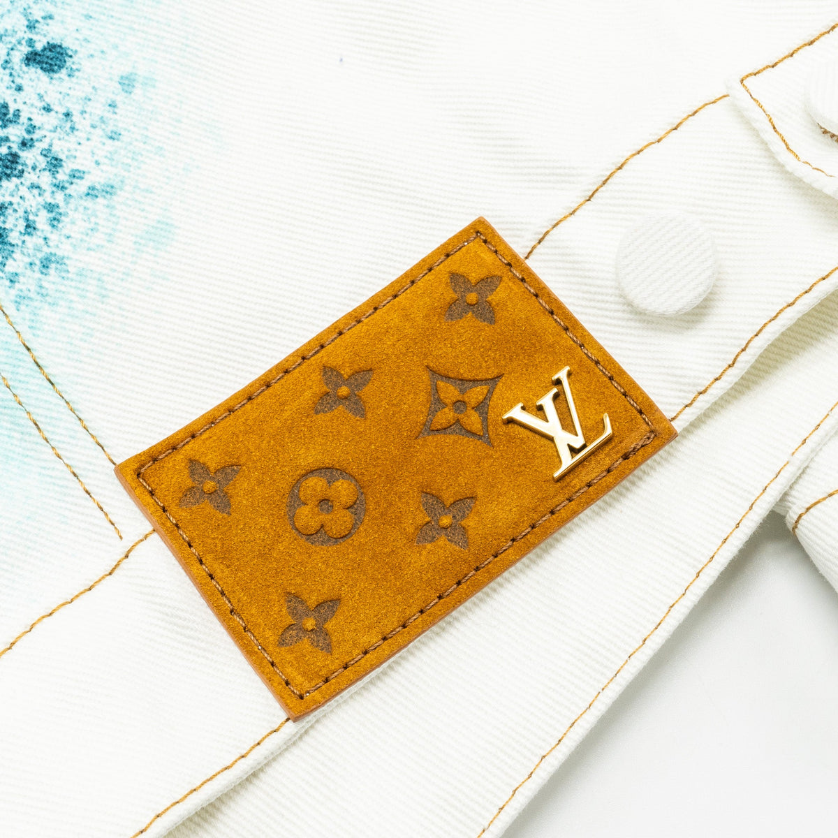 Louis Vuitton Size 48 LV Spray Denim Jacket Cotton Multicolour