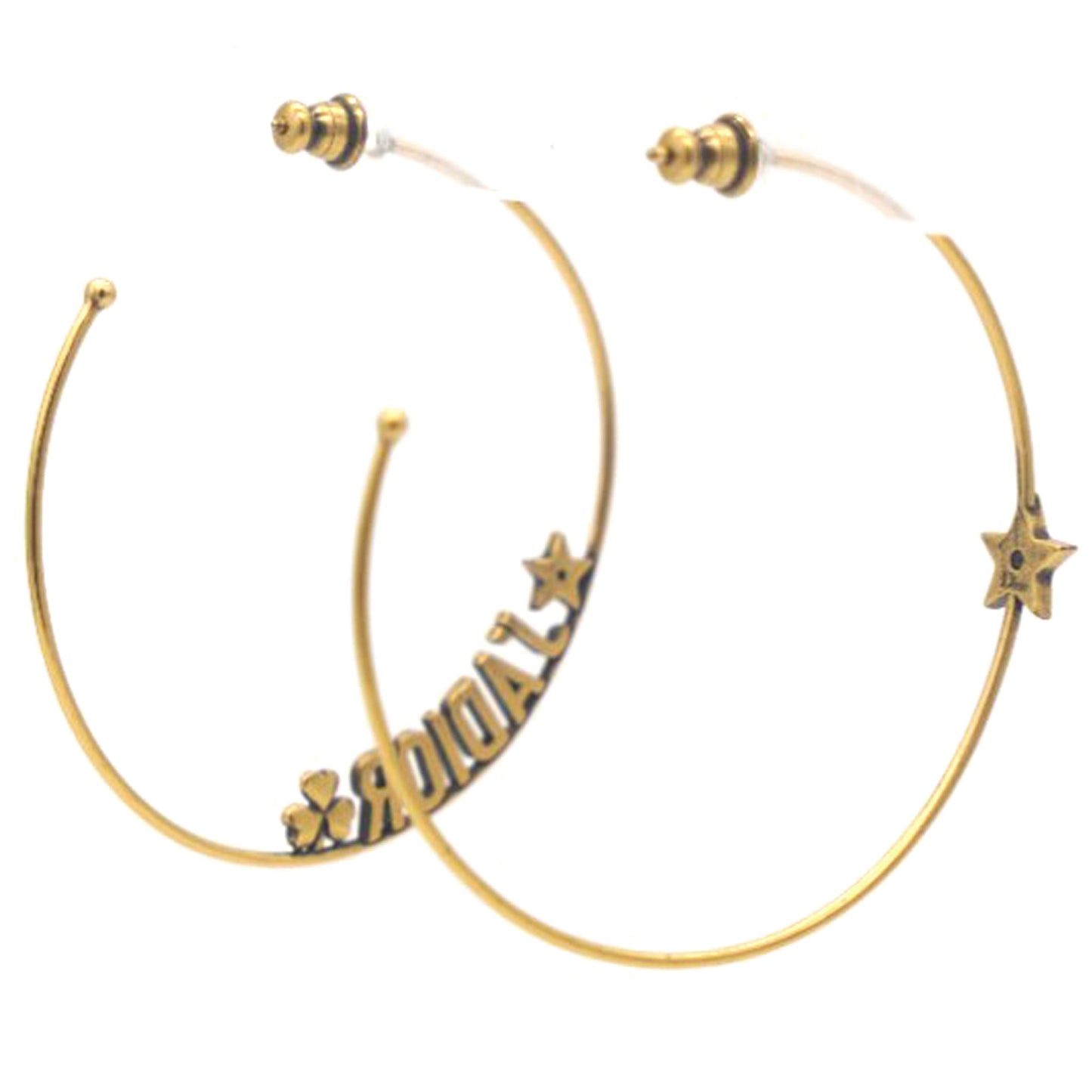 Dior Metal J'Adior Hoop Earrings Aged Gold