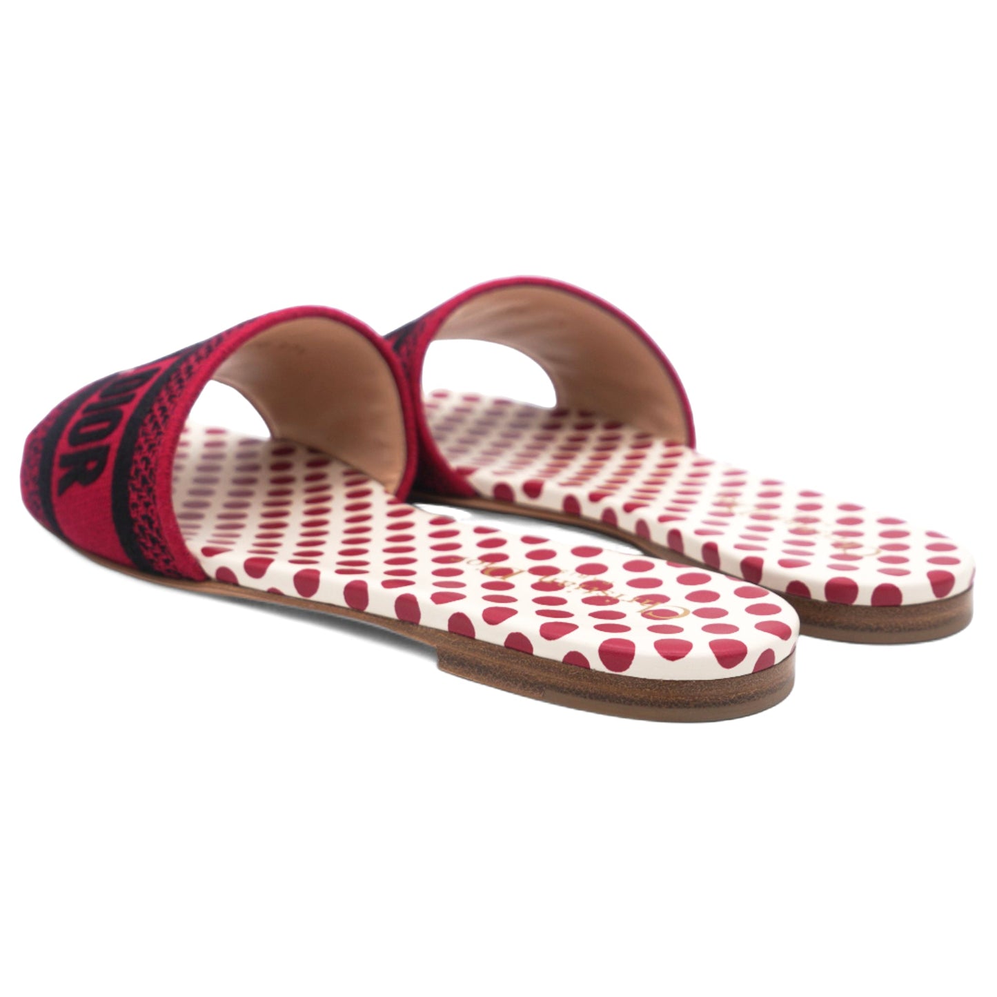 Dior Canvas Embroidered Polka Dot Dway Slides 37.5